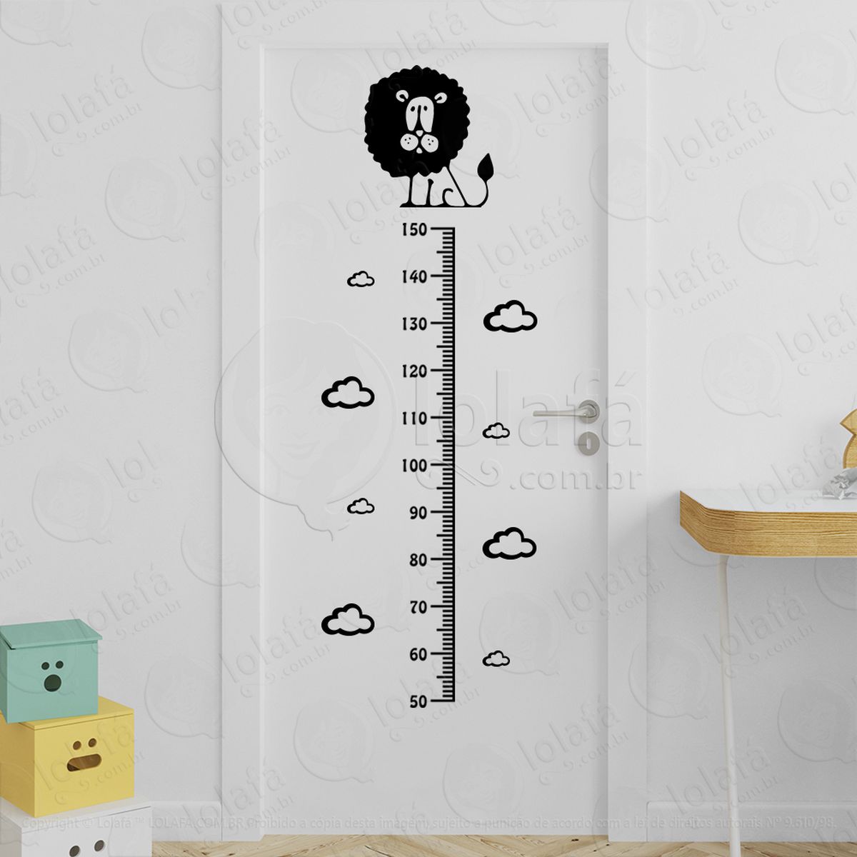 leão e nuvens régua de crescimento mod:72