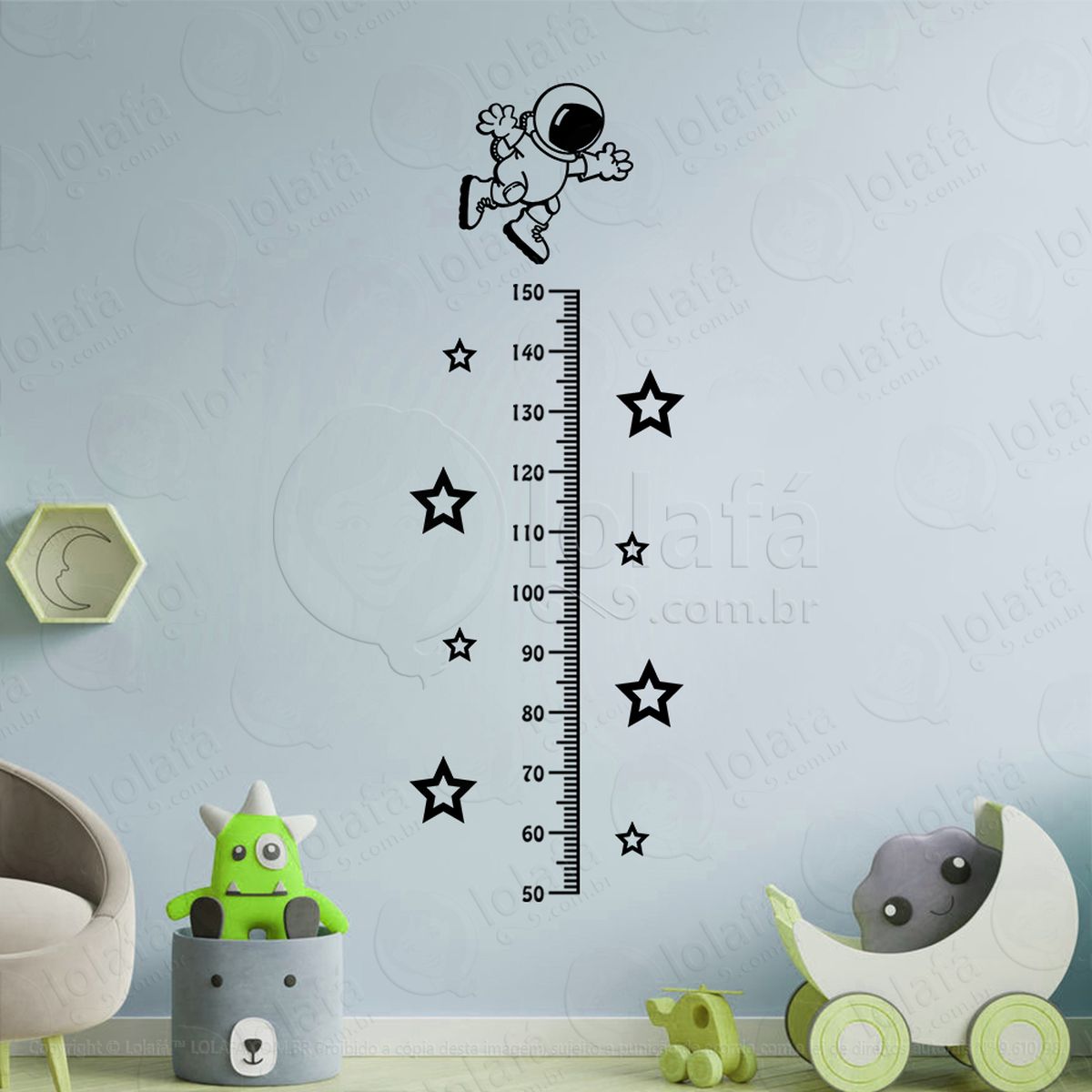 astronauta e estrelas régua de crescimento mod:169