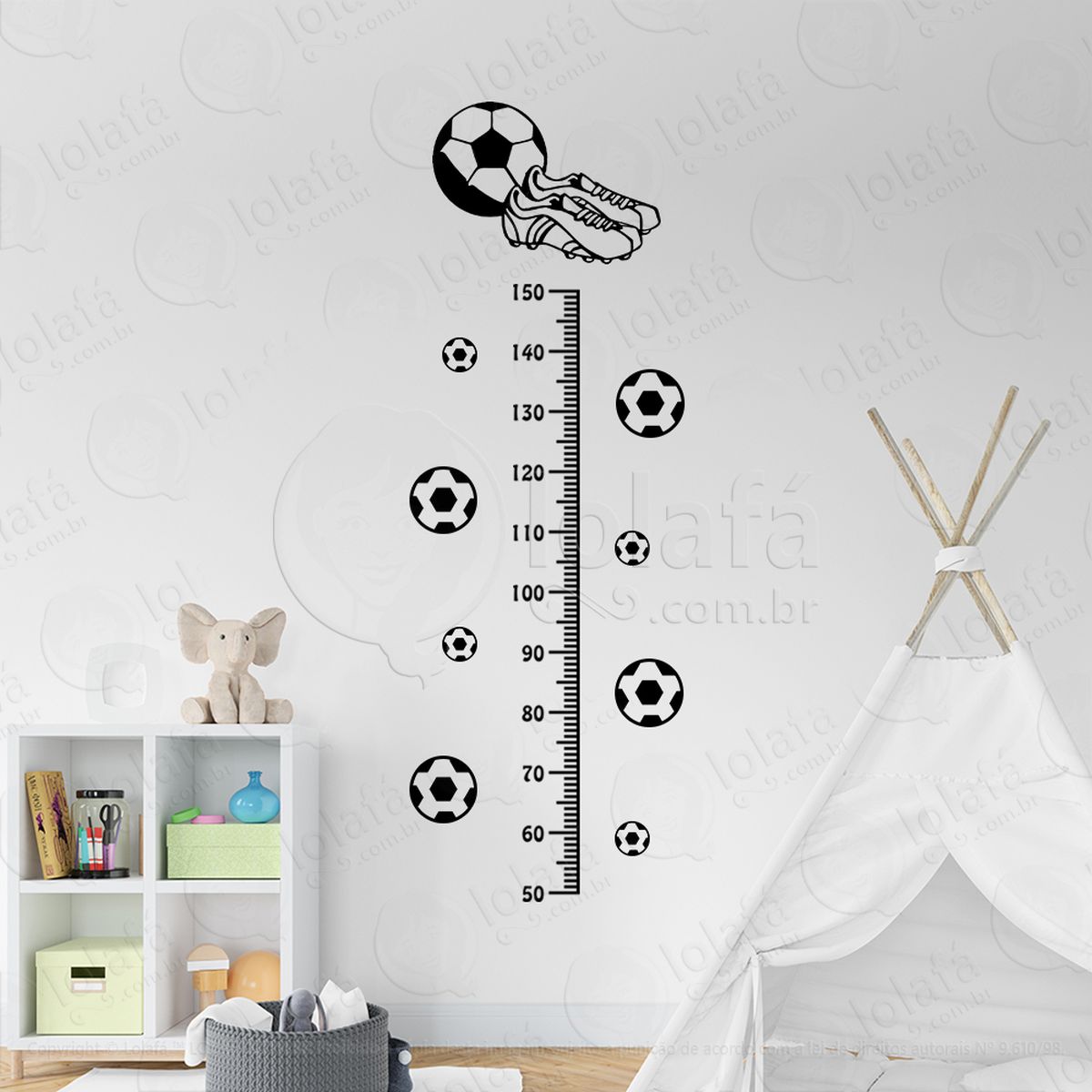 futebol e bolas de futebol régua de crescimento mod:192