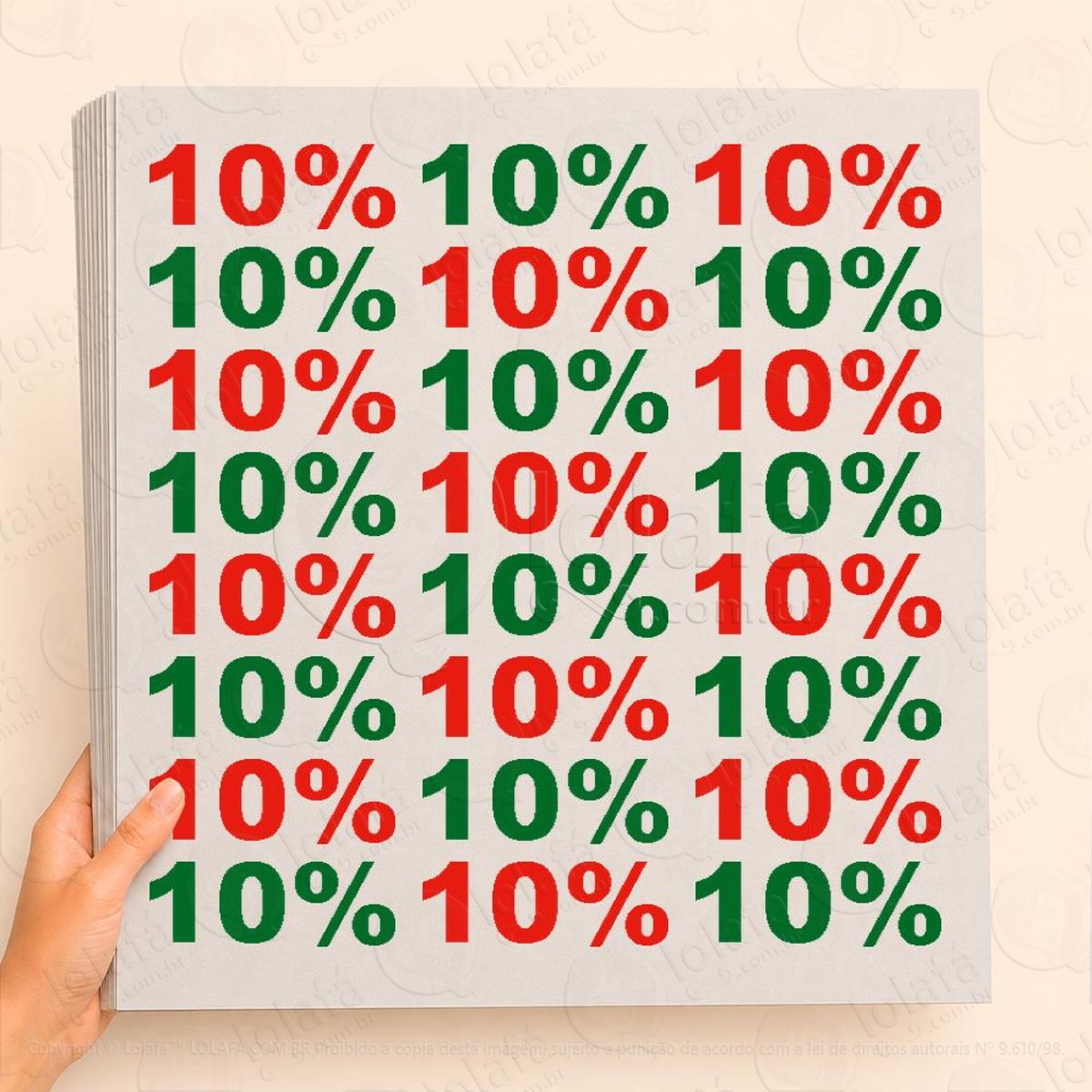 cartela de 10% adesivos de natal mod:1