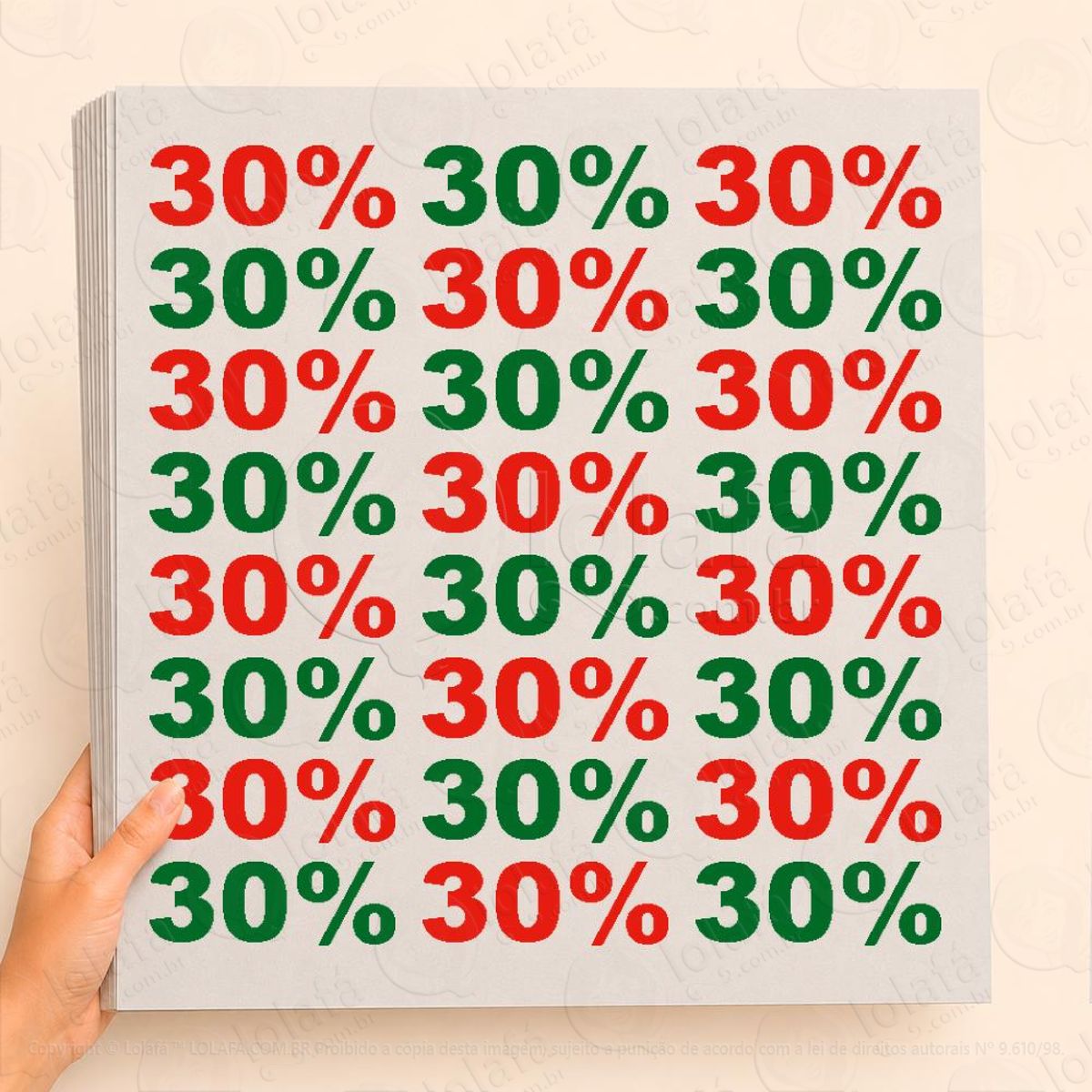 cartela de 30% adesivos de natal mod:3