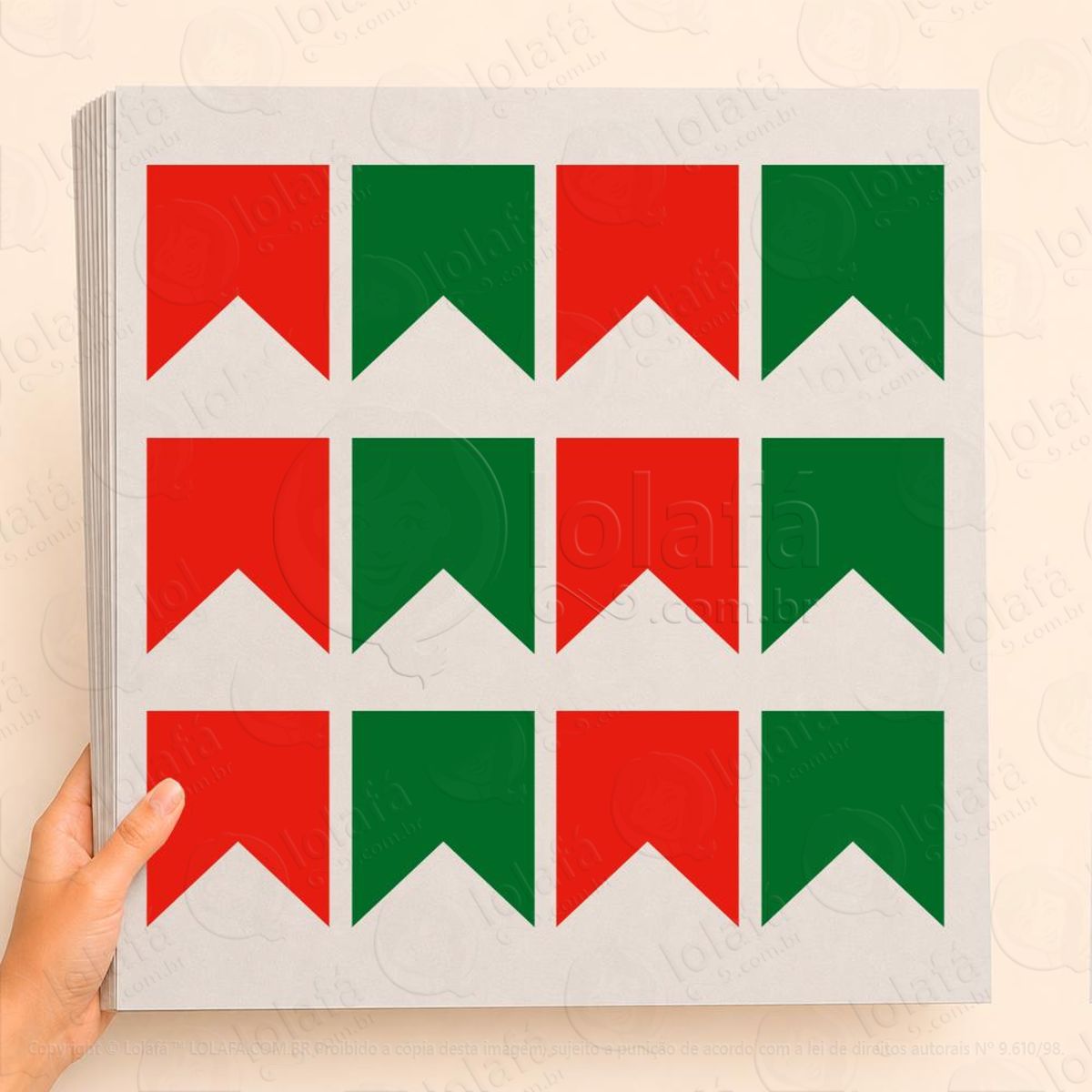cartela de bandeirolas adesivos de natal mod:10