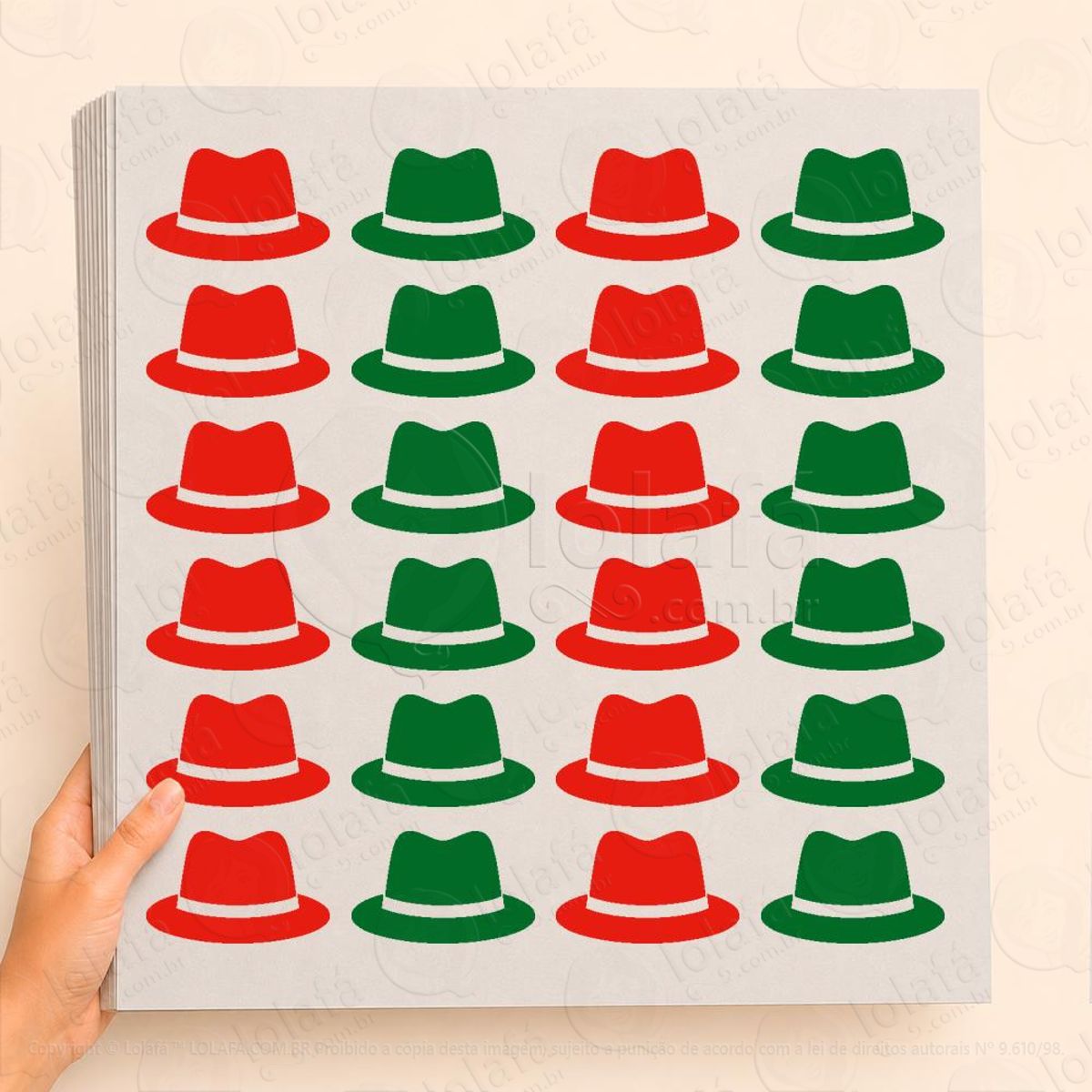 cartela de chapéus adesivos de natal mod:14