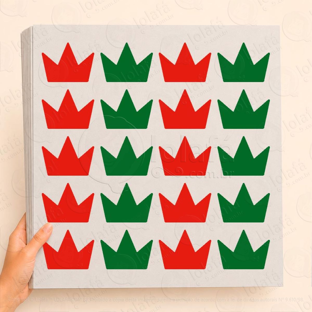 cartela de coroas adesivos de natal mod:25