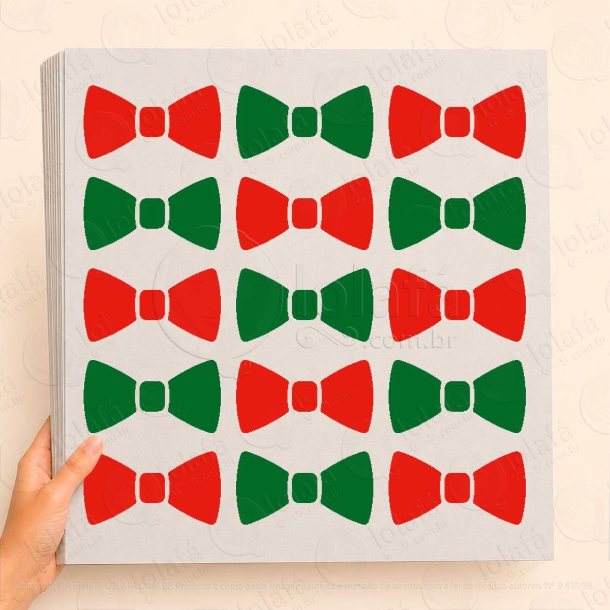 cartela de gravatas borboleta adesivos de natal mod:27