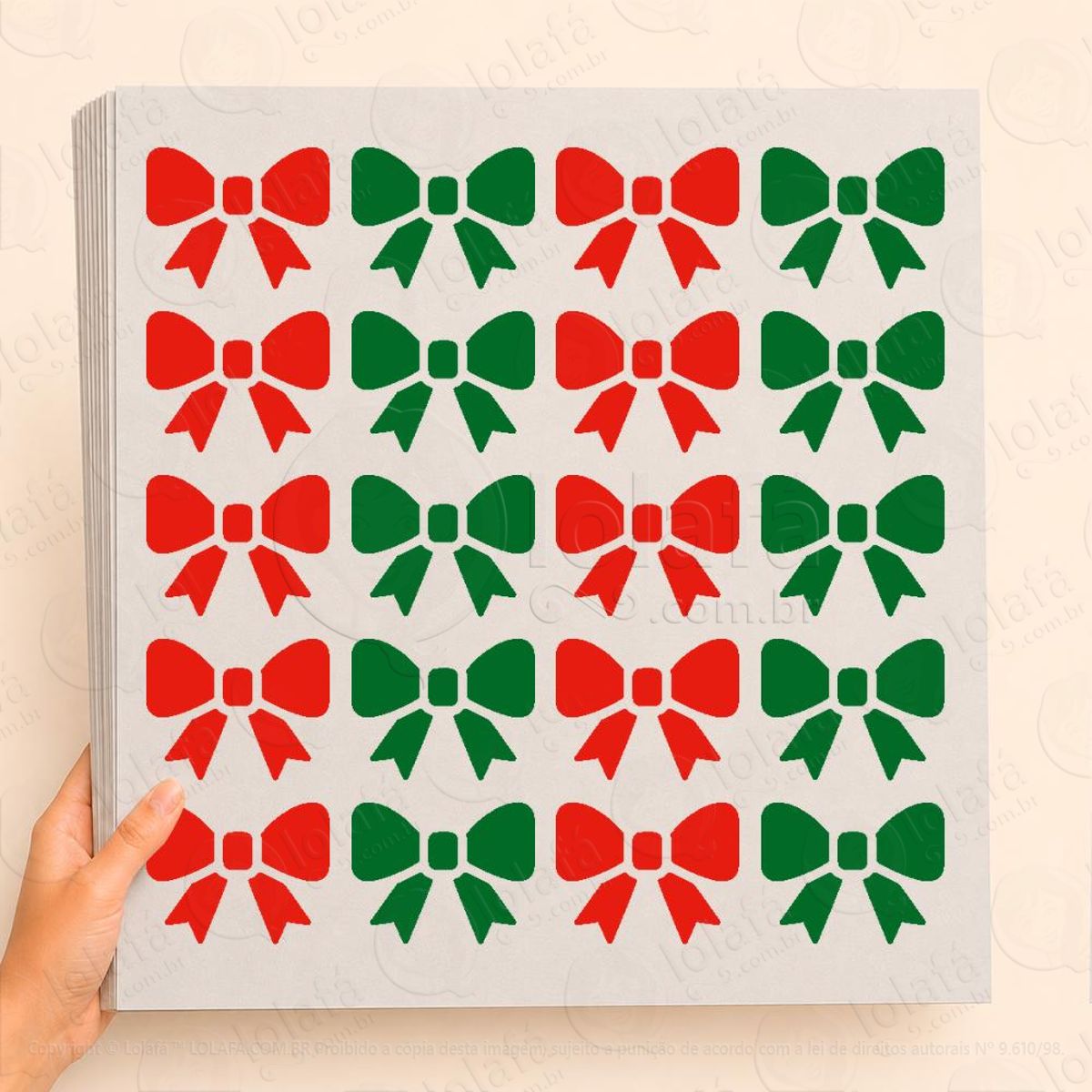 cartela de laços de presentes adesivos de natal mod:29