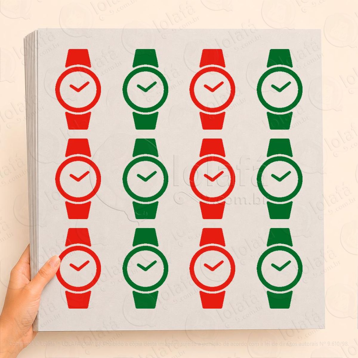 cartela de relogios adesivos de natal mod:33