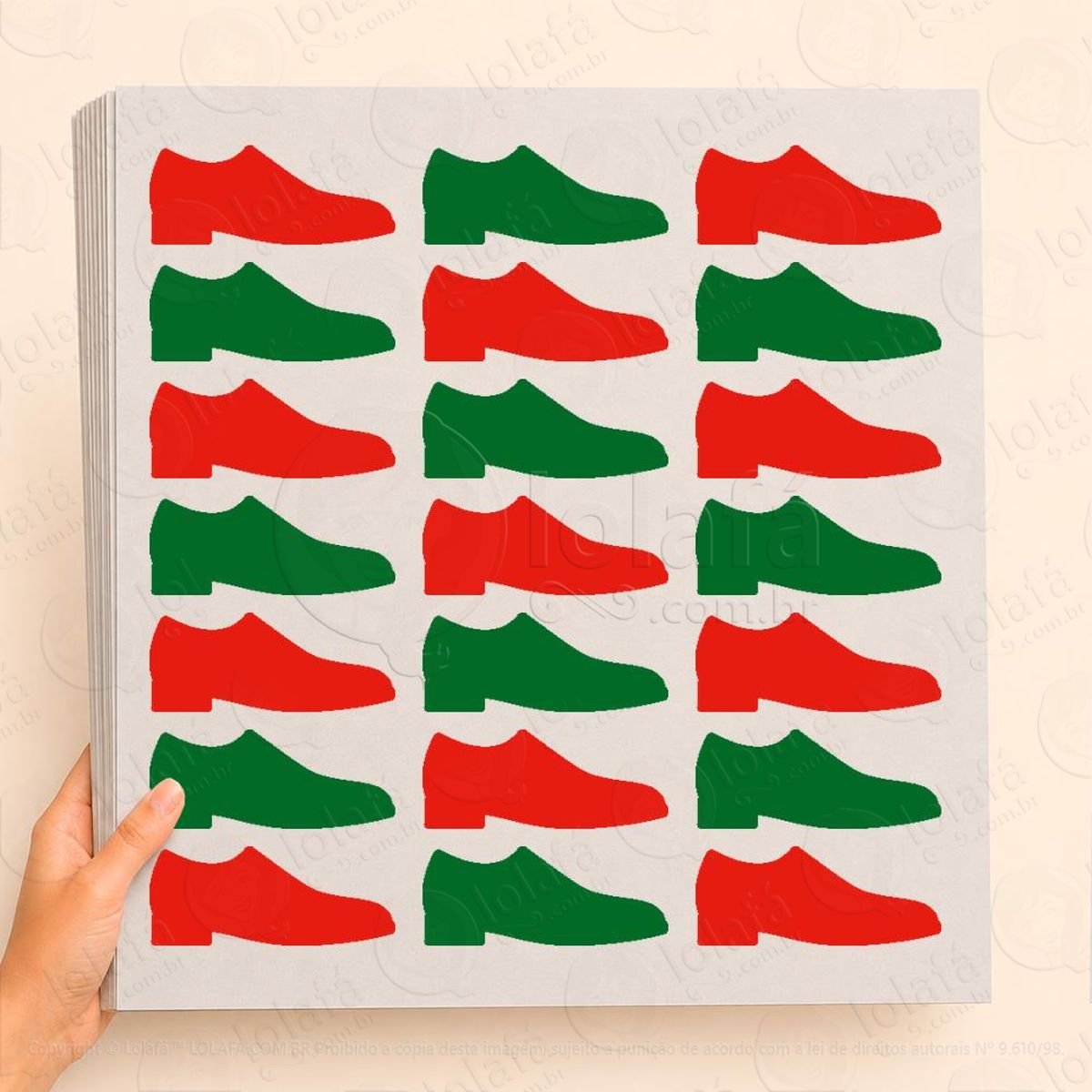 cartela de sapatos adesivos de natal mod:34