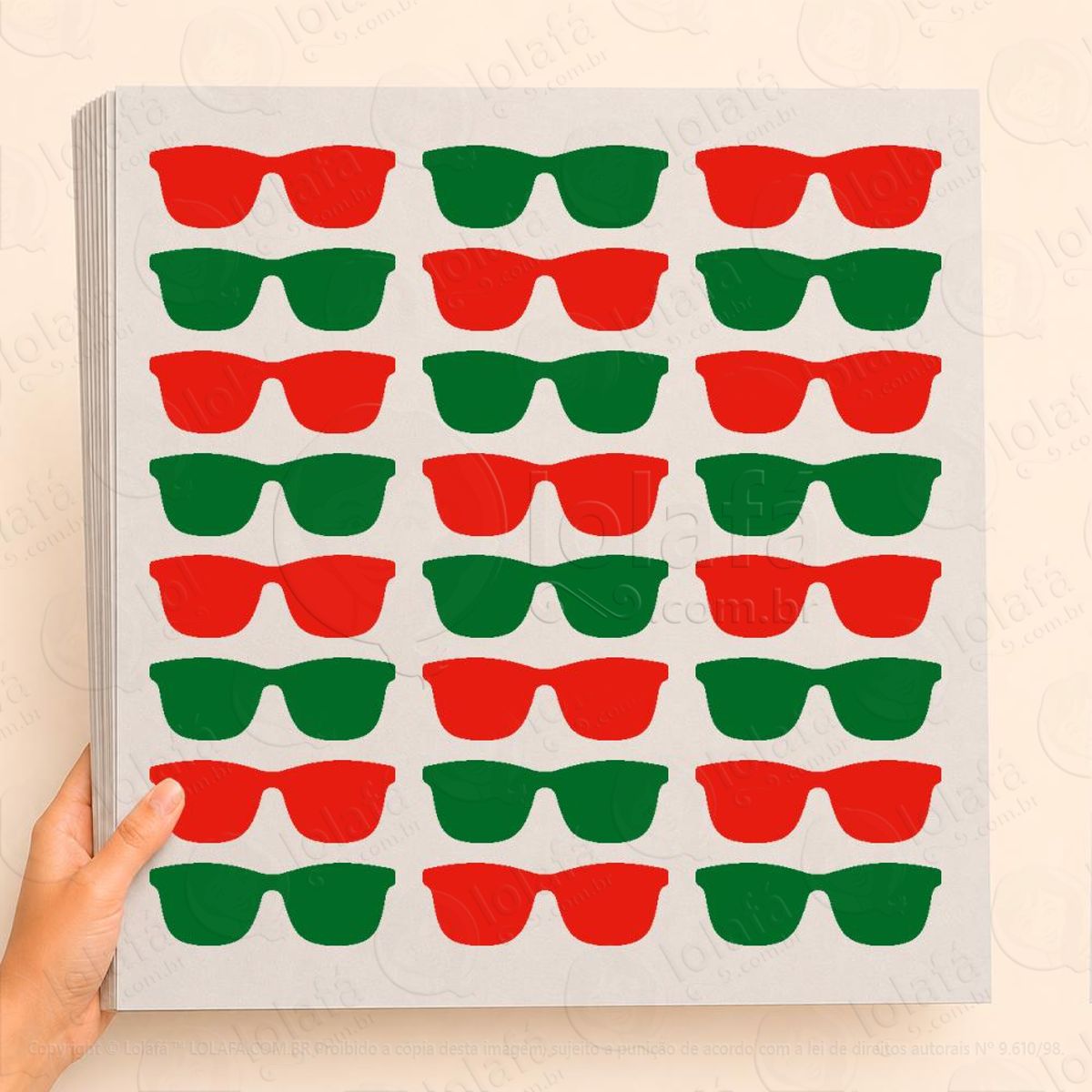 cartela de Óculos de sol adesivos de natal mod:37