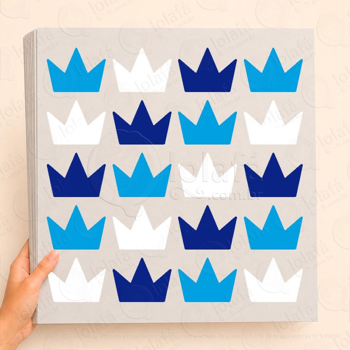 Cartela de Coroas Adesivos Para Vitrine Dia Dos Pais Mod:25
