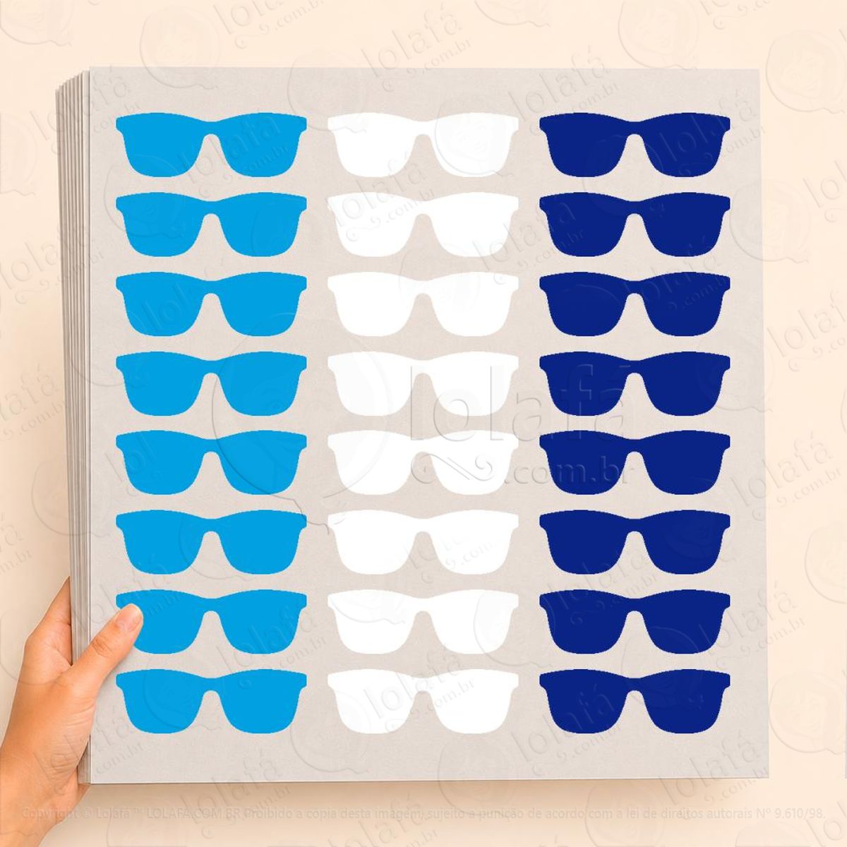 cartela de Óculos de sol adesivos para vitrine dia dos pais mod:37