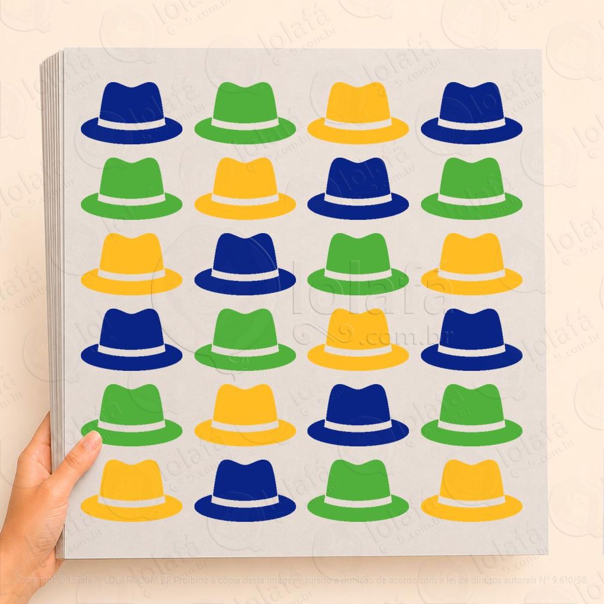 cartela de chapéus adesivos para vitrine festa junina mod:14