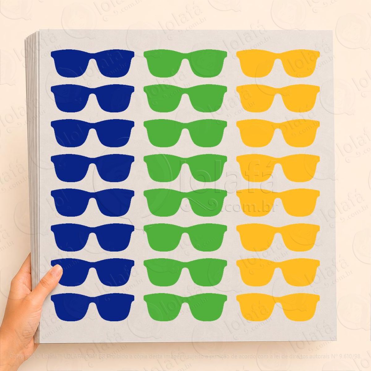 Cartela de Óculos de Sol Adesivos Para Vitrine Festa Junina Mod:37