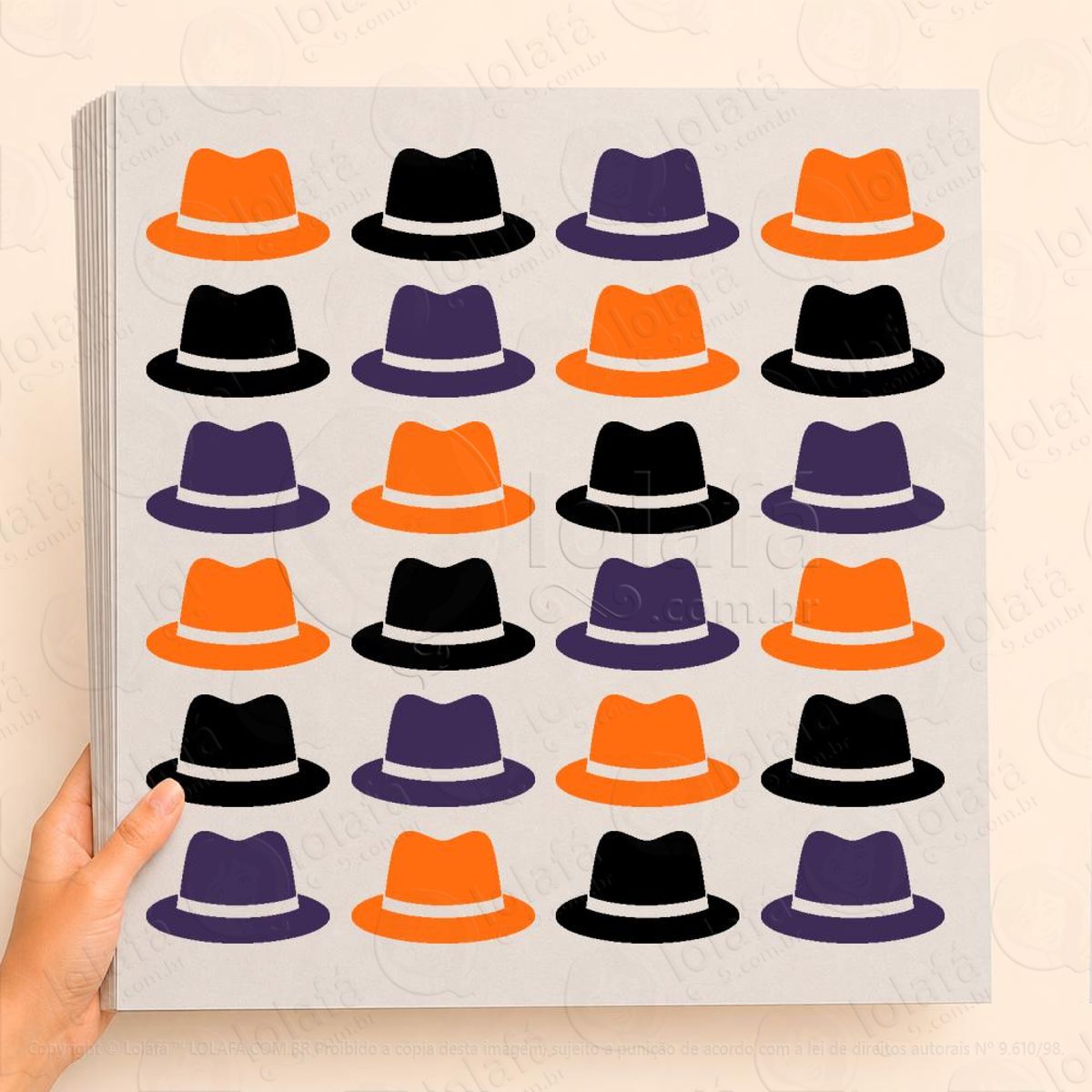 cartela de chapéus adesivos para vitrine halloween mod:14