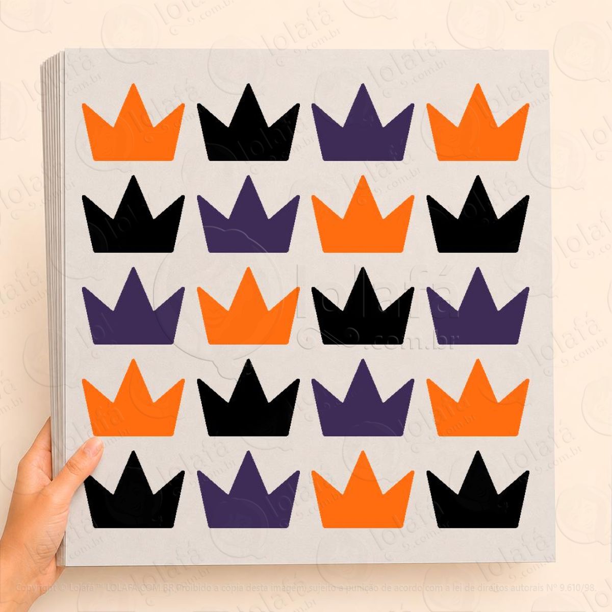 cartela de coroas adesivos para vitrine halloween mod:25