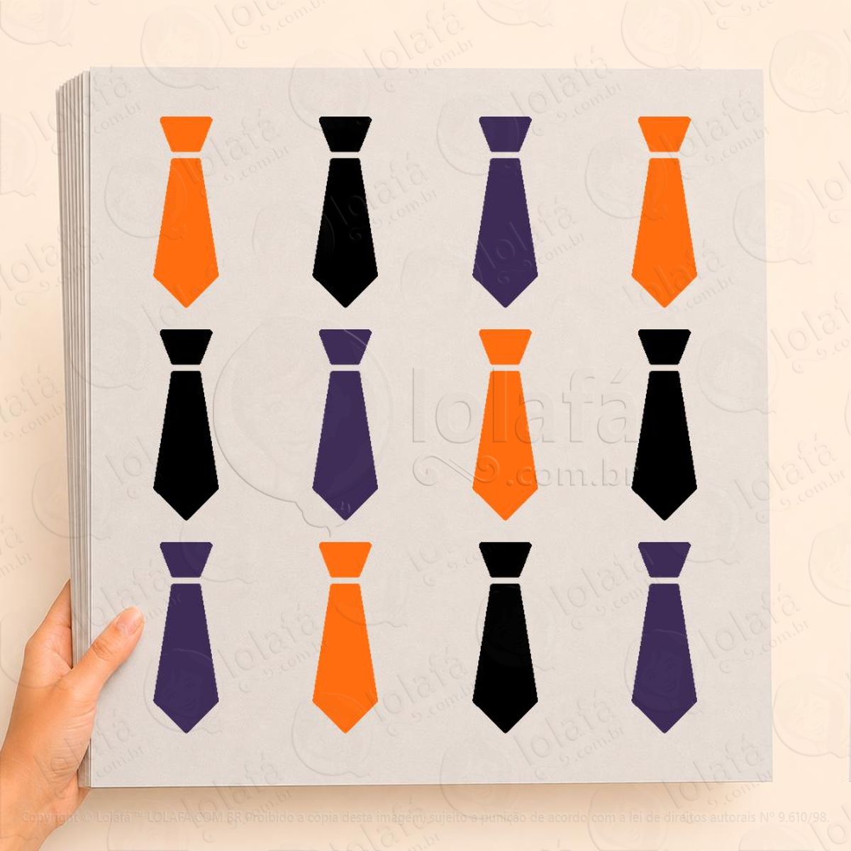 cartela de gravatas adesivos para vitrine halloween mod:28