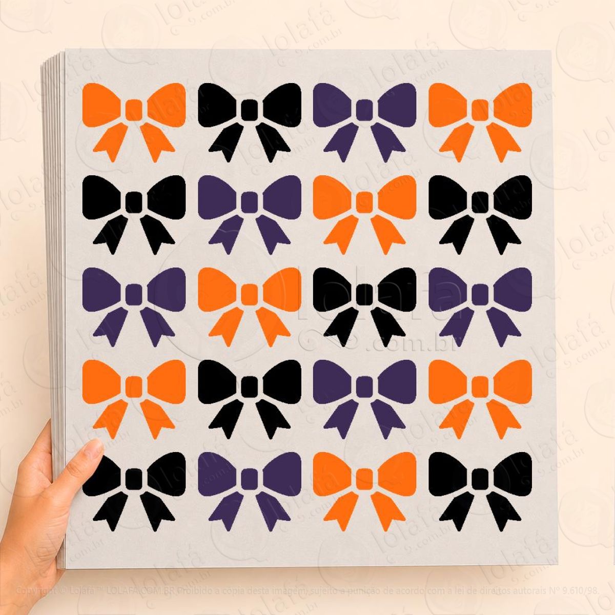 cartela de laços de presentes adesivos para vitrine halloween mod:29