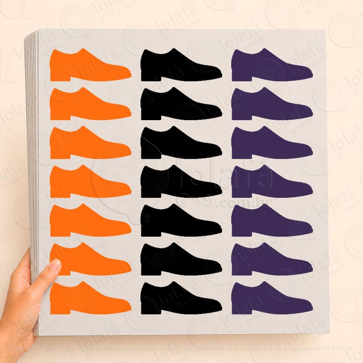 cartela de sapatos adesivos para vitrine halloween mod:34