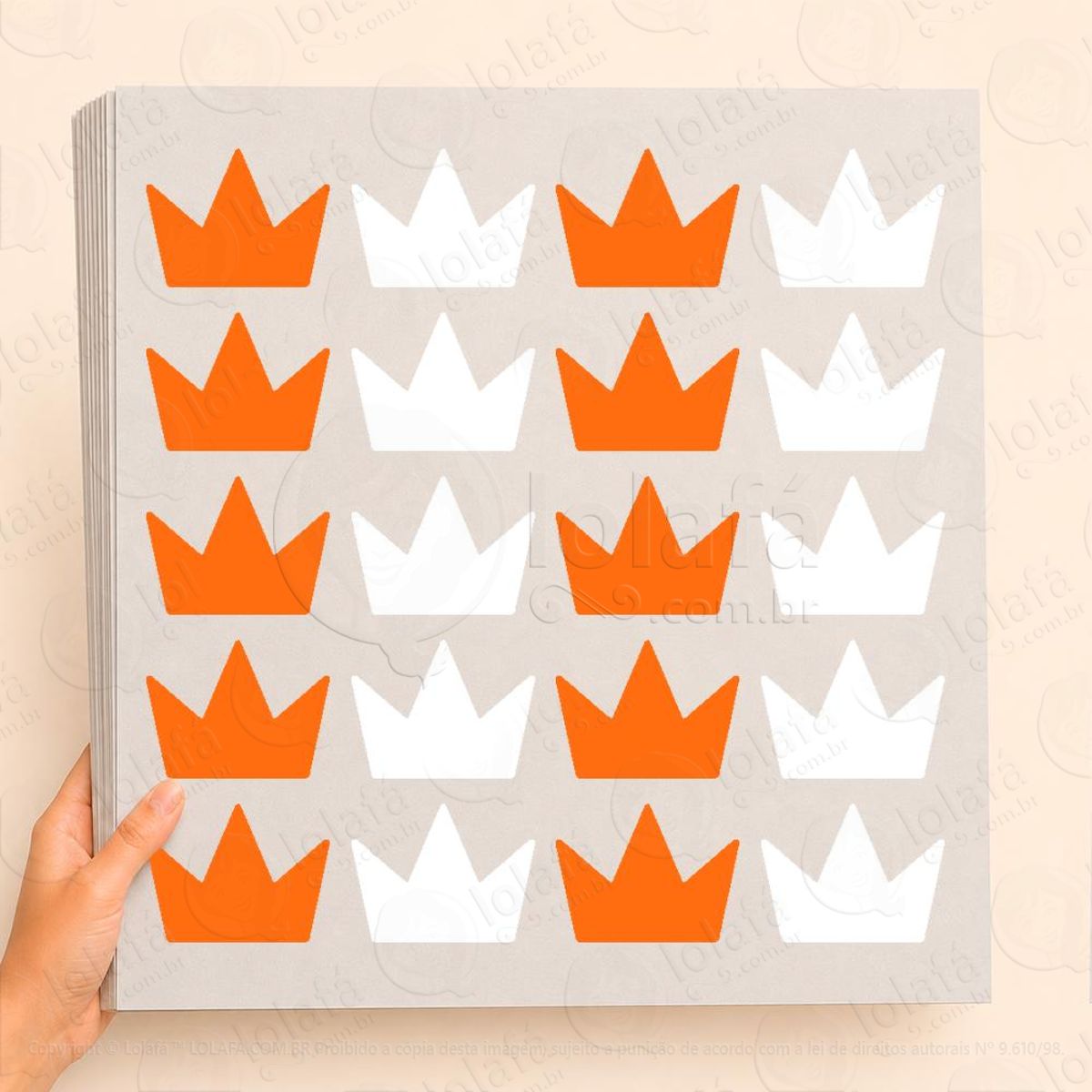 Cartela de Coroas Adesivos Para Vitrine Outono Inverno Mod:25