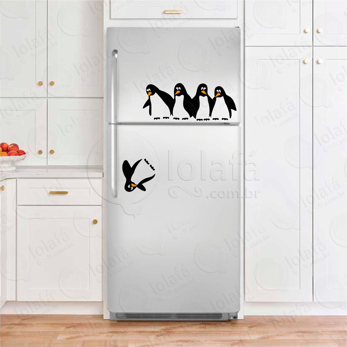 pinguins caindo adesivos de geladeiras mod:16