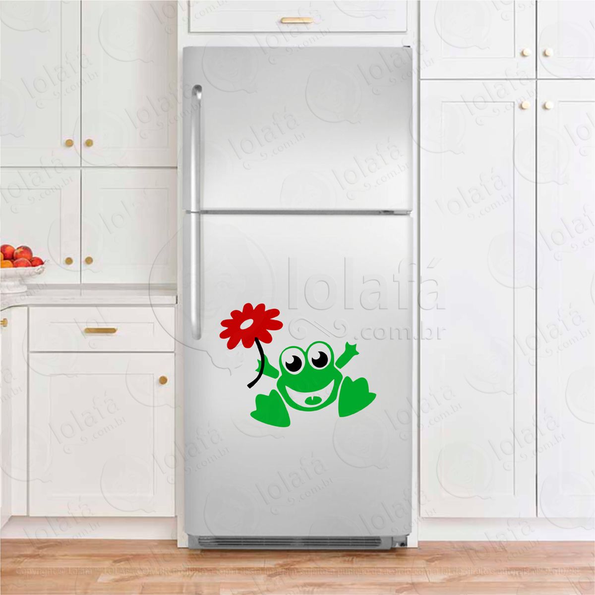 sapo com flor adesivos para geladeira mod:33