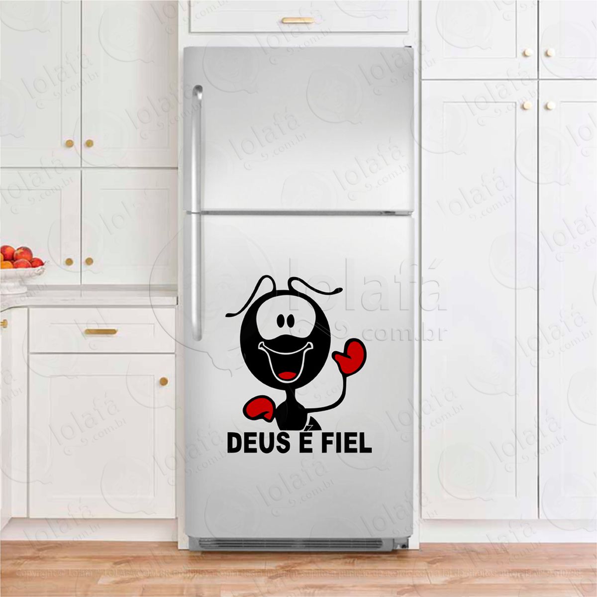 smilinguido deus é fiel adesivo geladeira mod:37