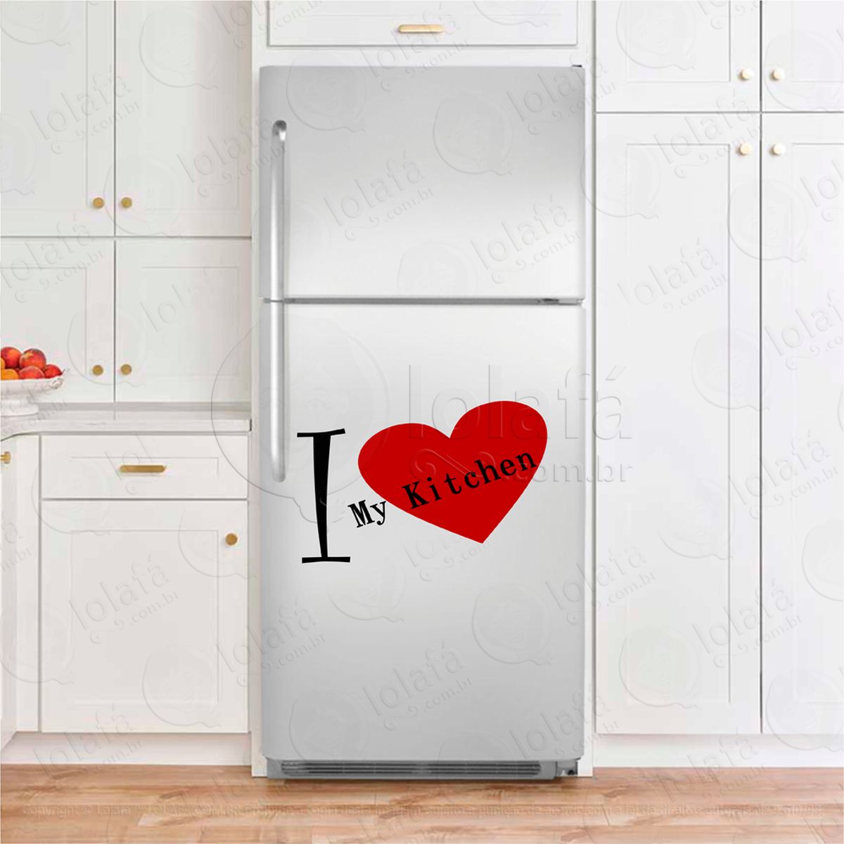 i love my kitchen, eu amo minha cozinha adesivos de geladeiras mod:56