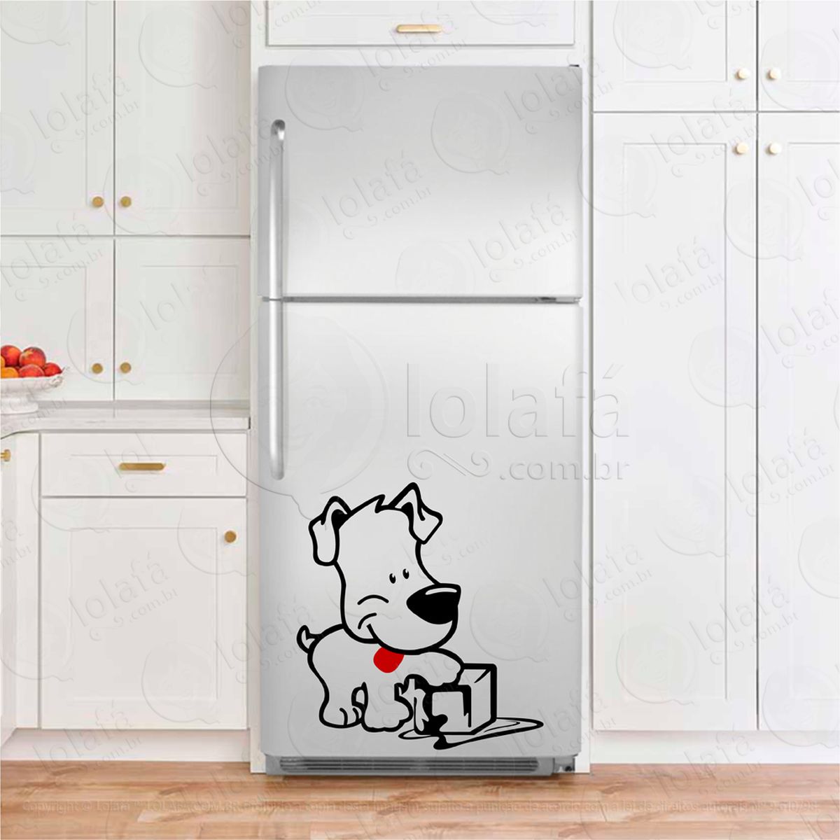 cachorro com gelo adesivos para geladeira mod:78
