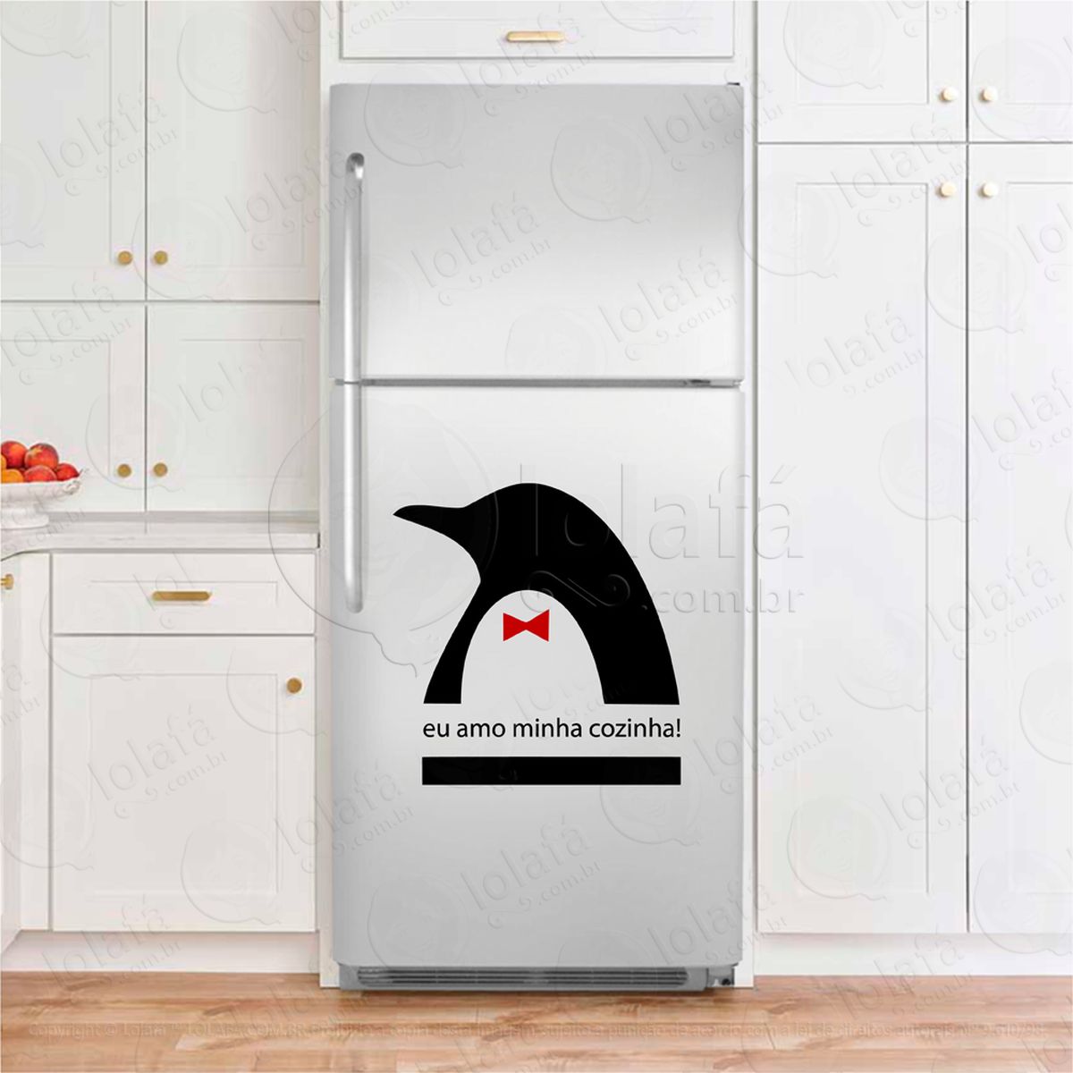 pinguim, eu amo minha cozinha adesivos para geladeira mod:95