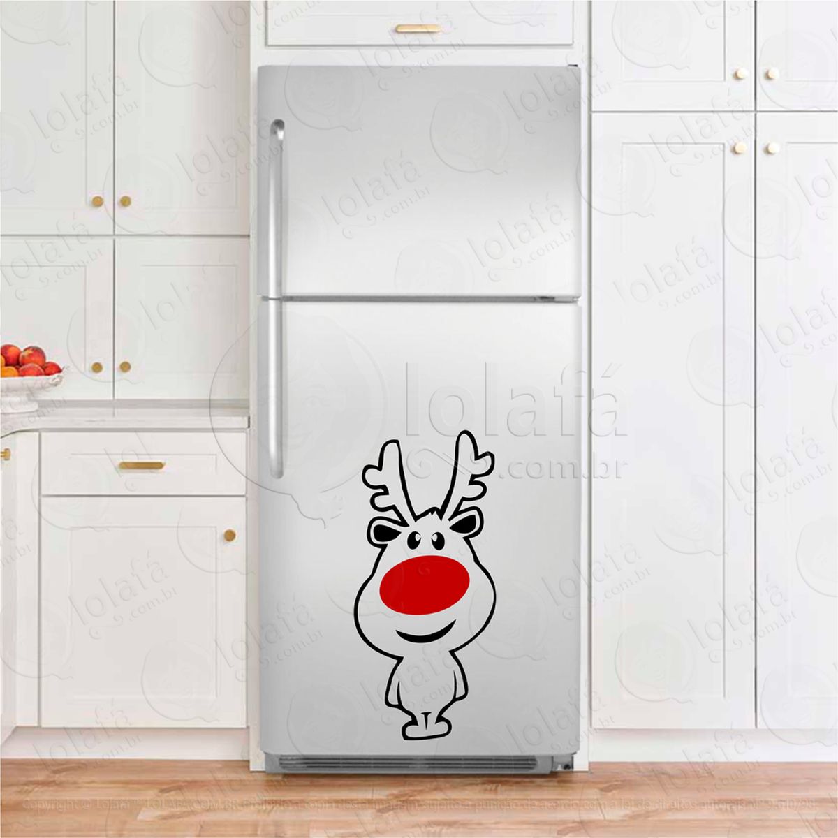rudolph rena do nariz vermelho natal adesivos para geladeira mod:132