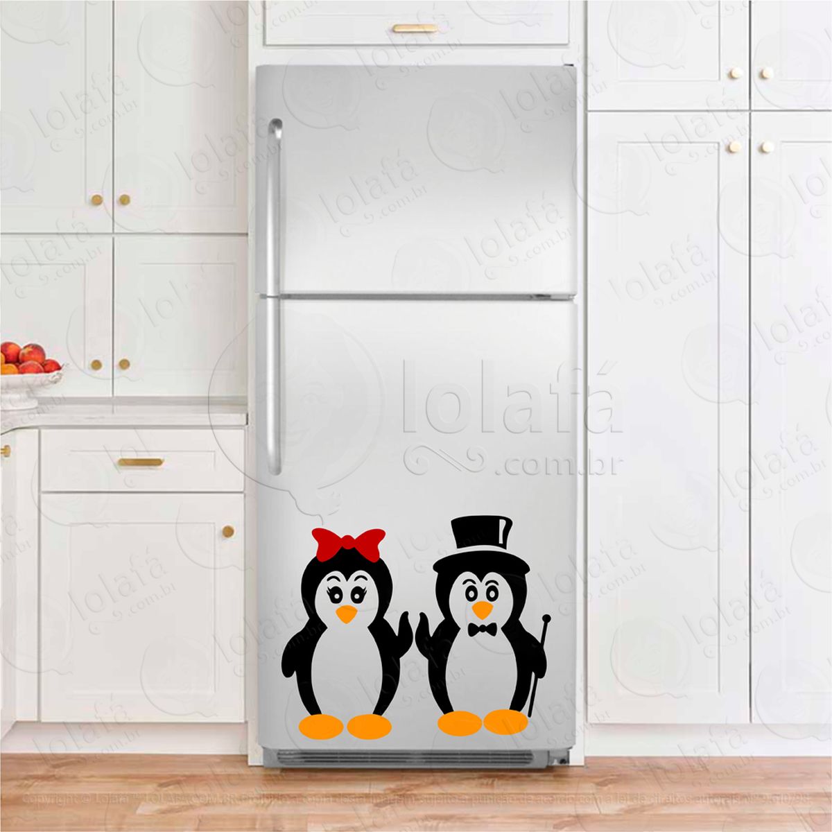 pinguins adesivos para geladeira mod:133