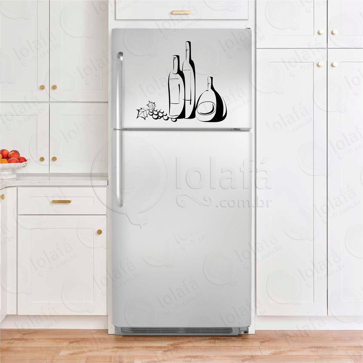 vinhos e uvas adesivos para geladeira mod:160