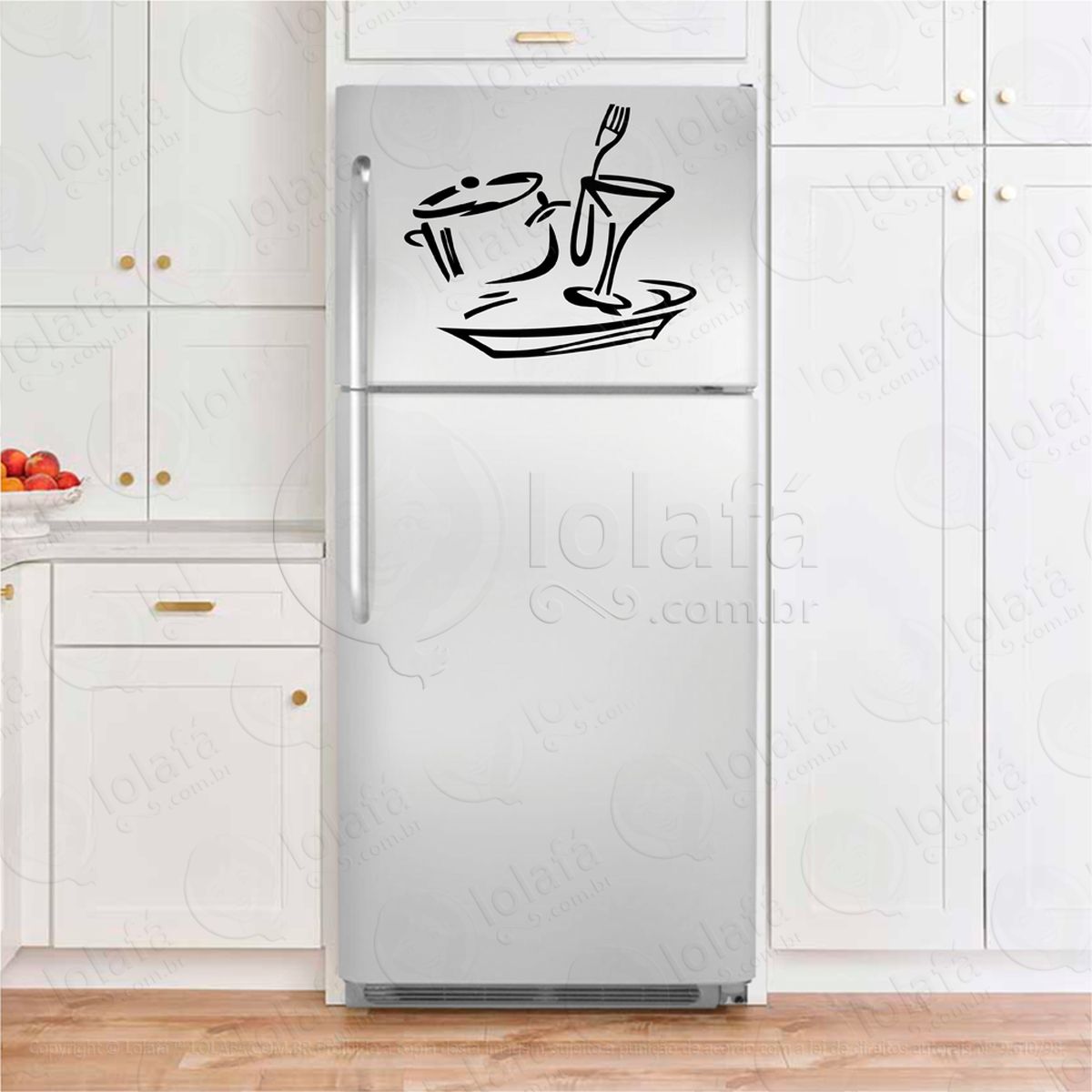 panela e louças de cozinha adesivos para geladeira mod:195