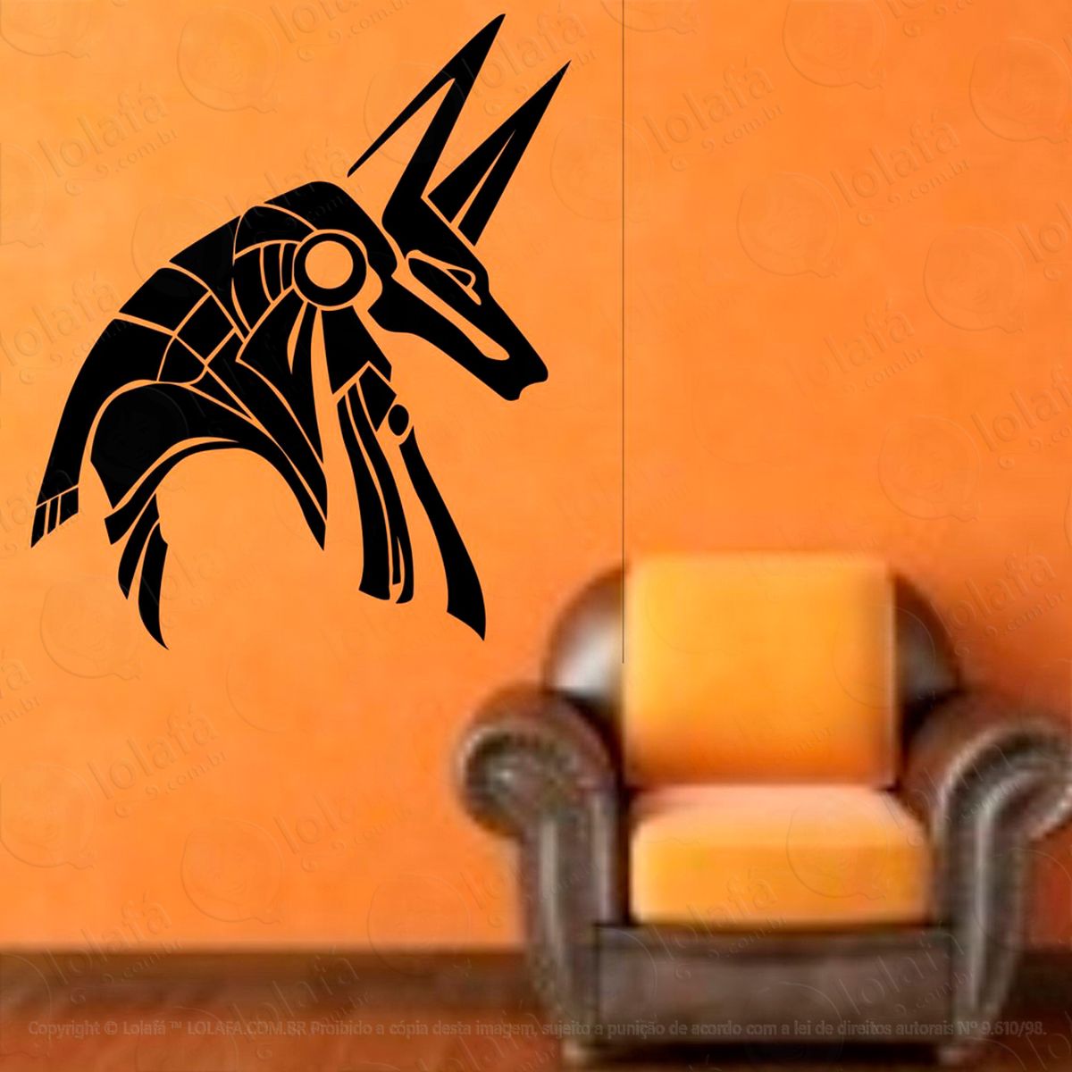 anúbis estilizado adesivos esotéricos mod:2