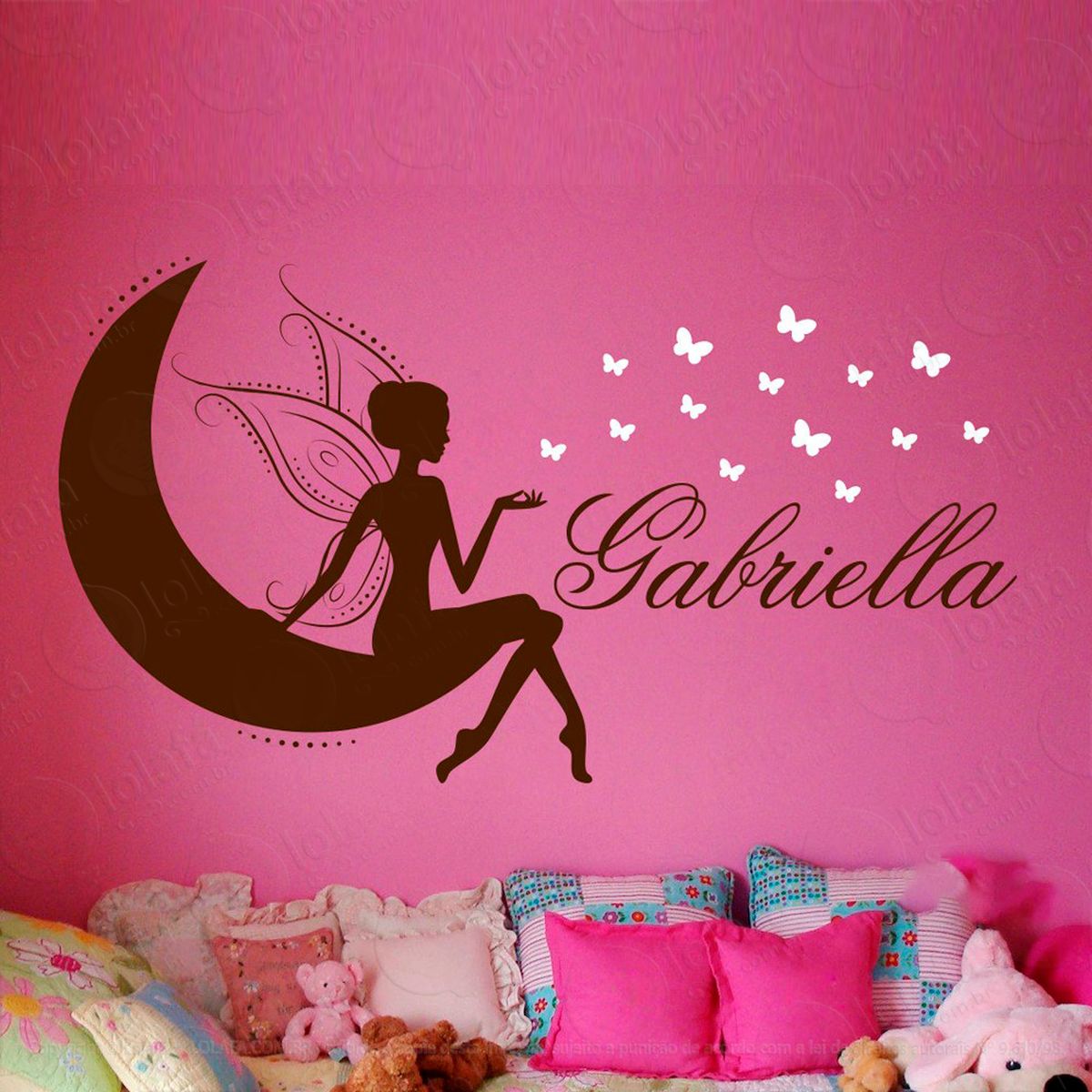 Fadinha na Lua Adesivo de Parede Decorativo para Casa, Sala, Quarto e Vidro - Mod:42