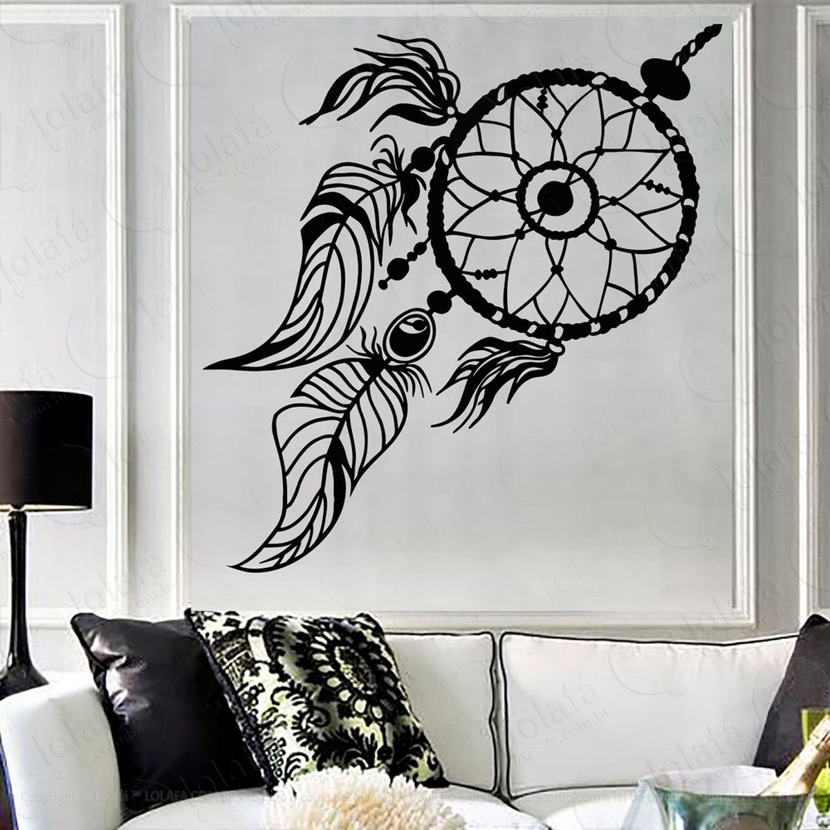 filtro dos sonhos adesivo de parede decorativo para casa, sala, quarto e vidro mod:49