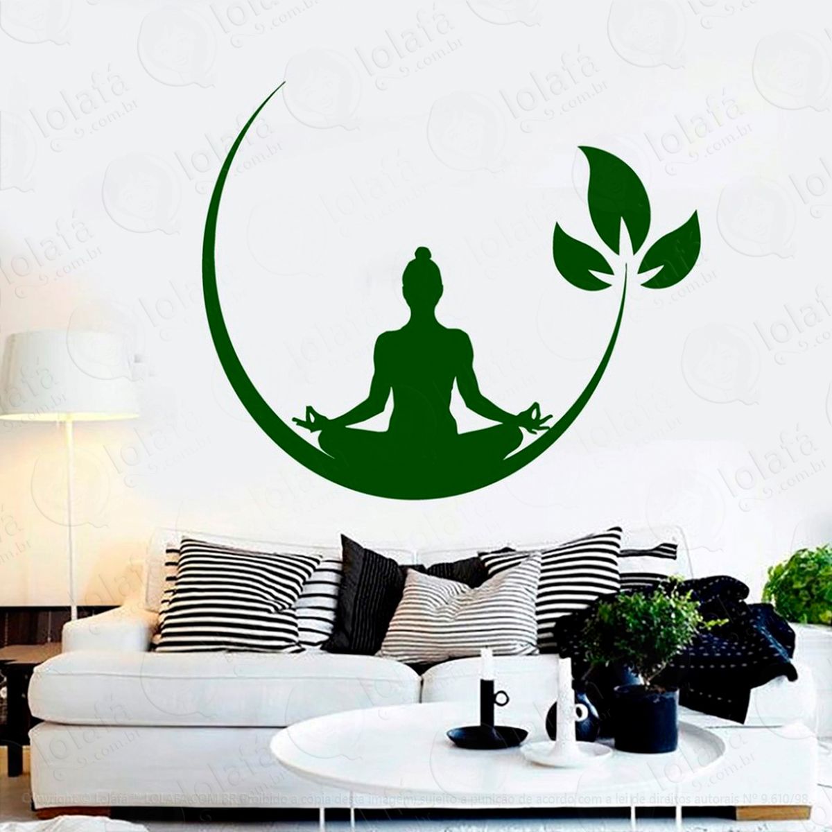 Meditação Adesivo de Parede Decorativo para Casa, Sala, Quarto e Vidro - Mod:63