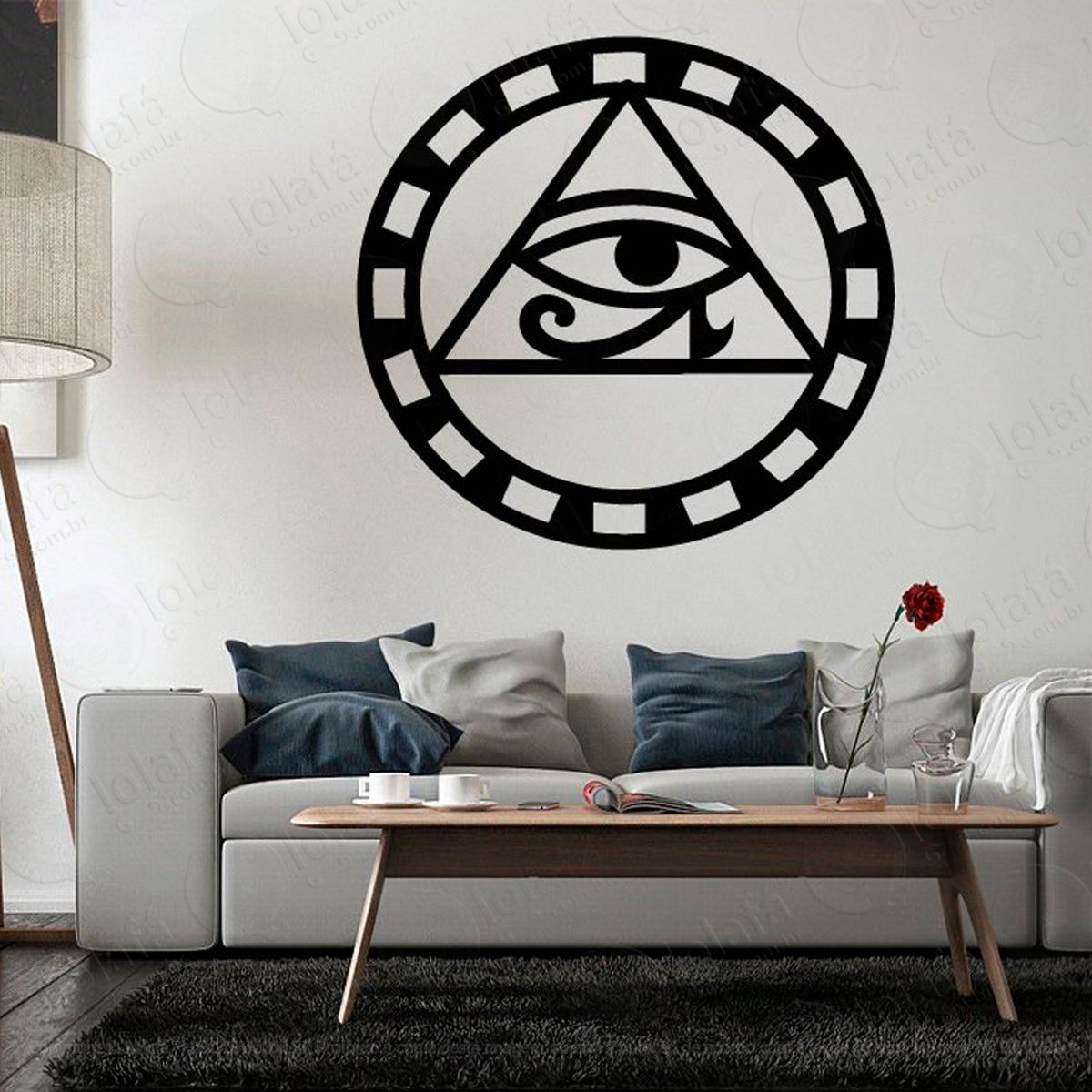 olho de hórus simbologia adesivo de parede decorativo para casa, sala, quarto e vidro mod:92