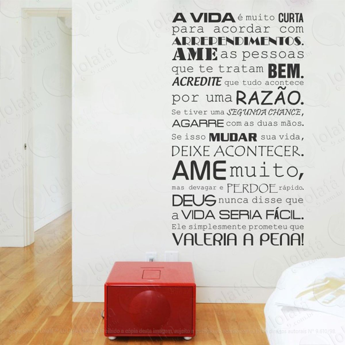 a vida vale a pena adesivo de parede frase personalizada para sala, quarto, porta e vidro mod:17