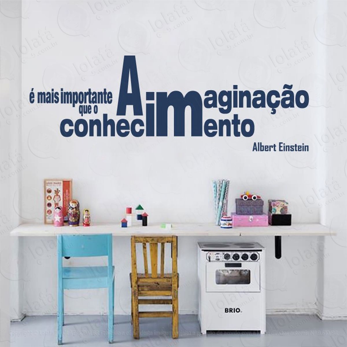 a imaginação adesivos de parede frases mod:22