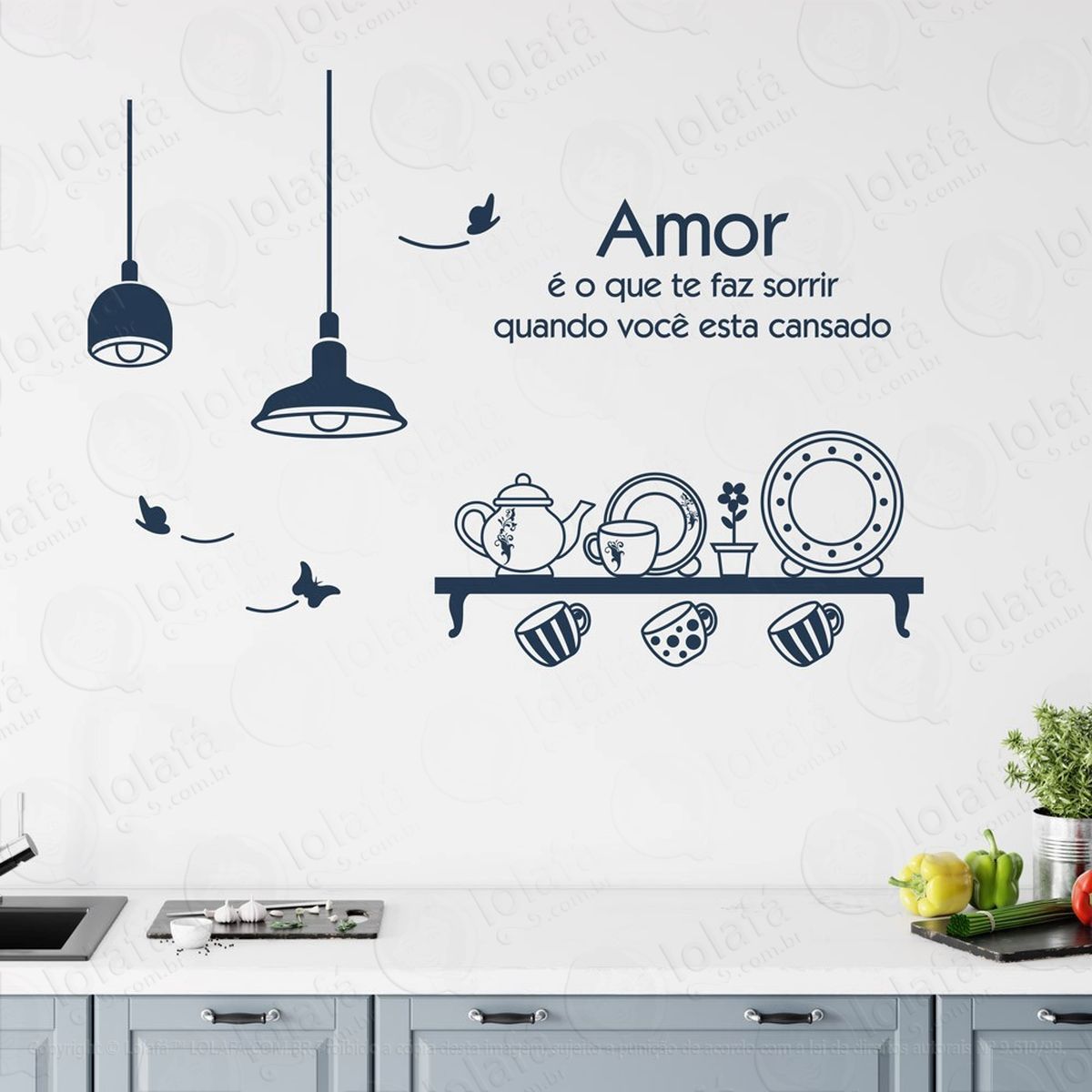 amor É o que adesivos de parede frases mod:32