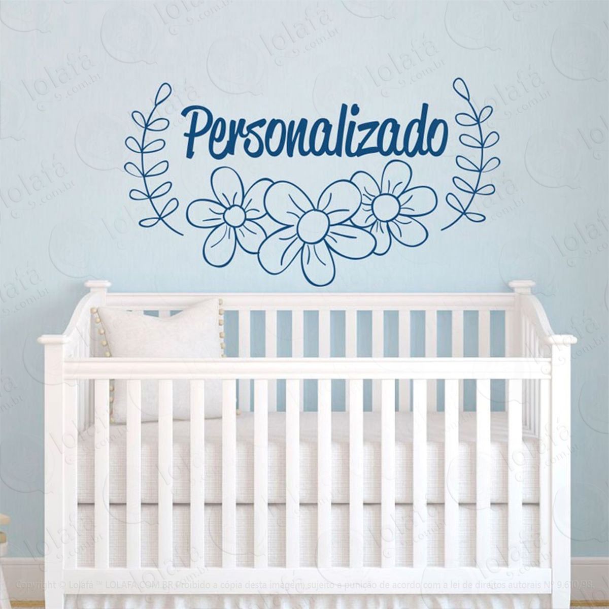 nome personalizado adesivos de parede frases mod:34