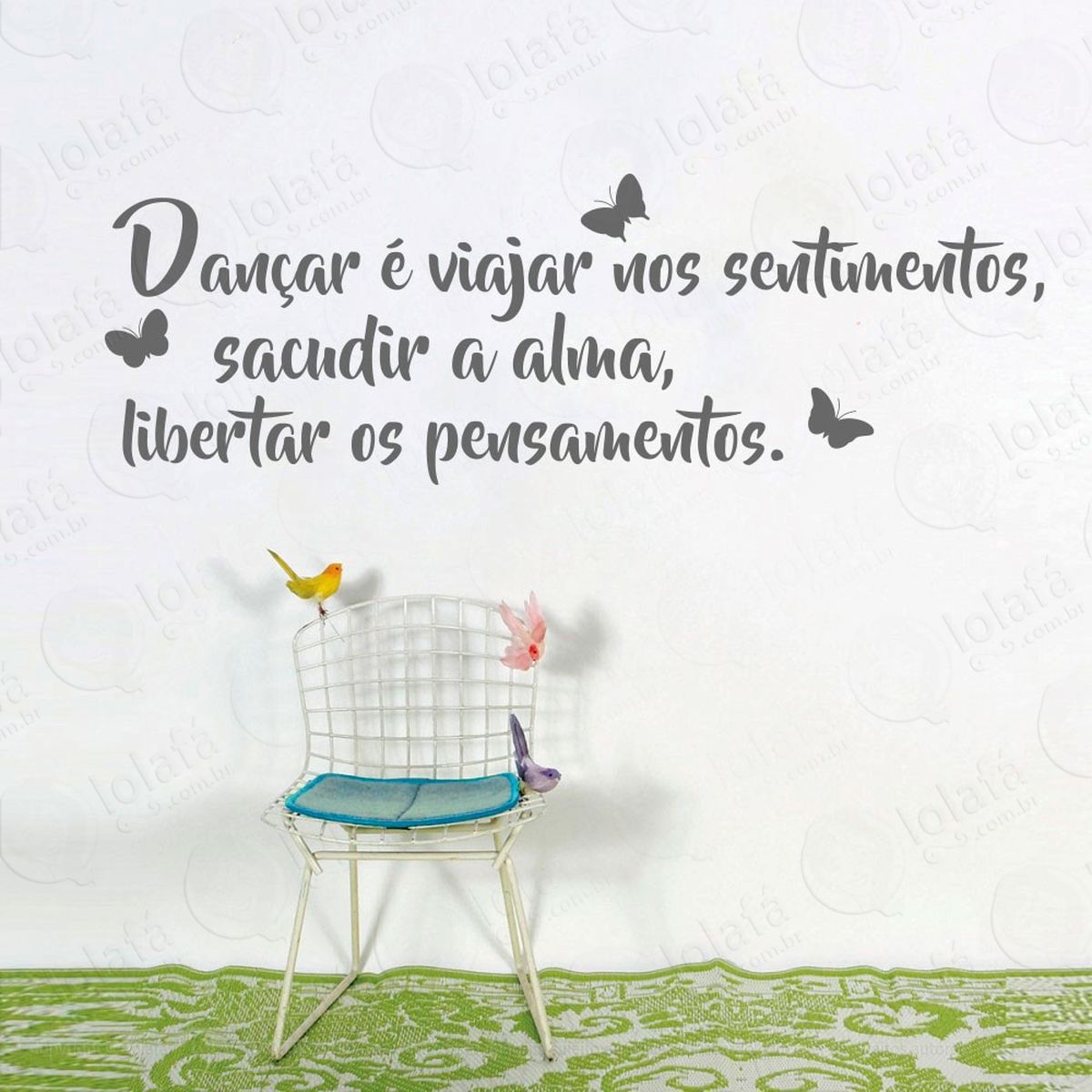 Dançar É Adesivo de Parede Frase Personalizada para Sala, Quarto, Porta e Vidro - Mod:46