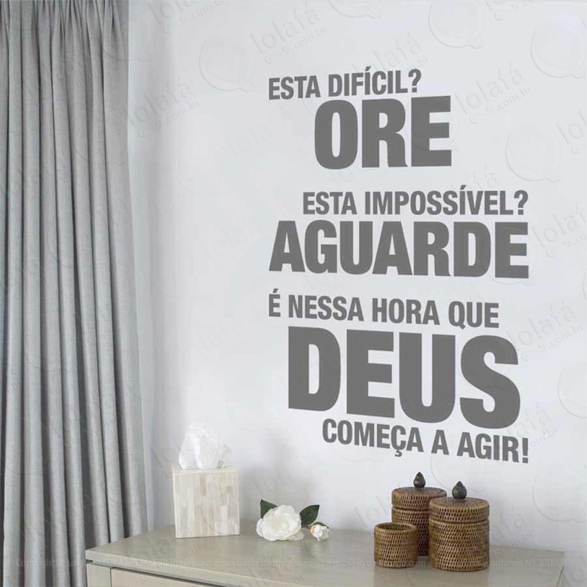 esta difícil? ore! adesivos de parede frases mod:65