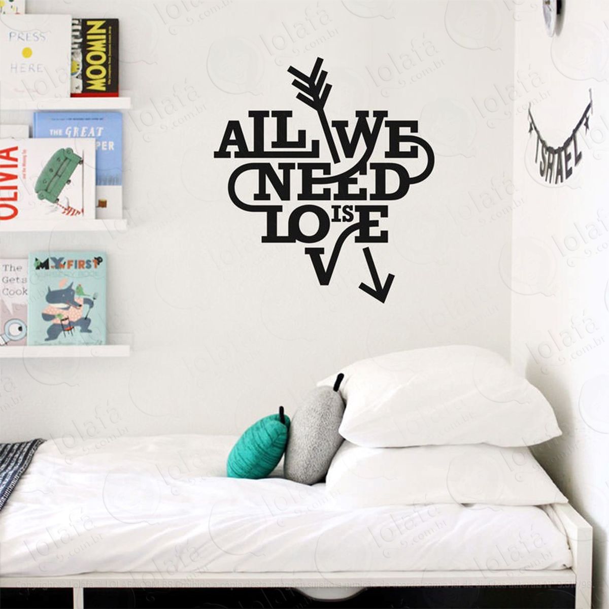 all we need is love adesivos de parede frases mod:71