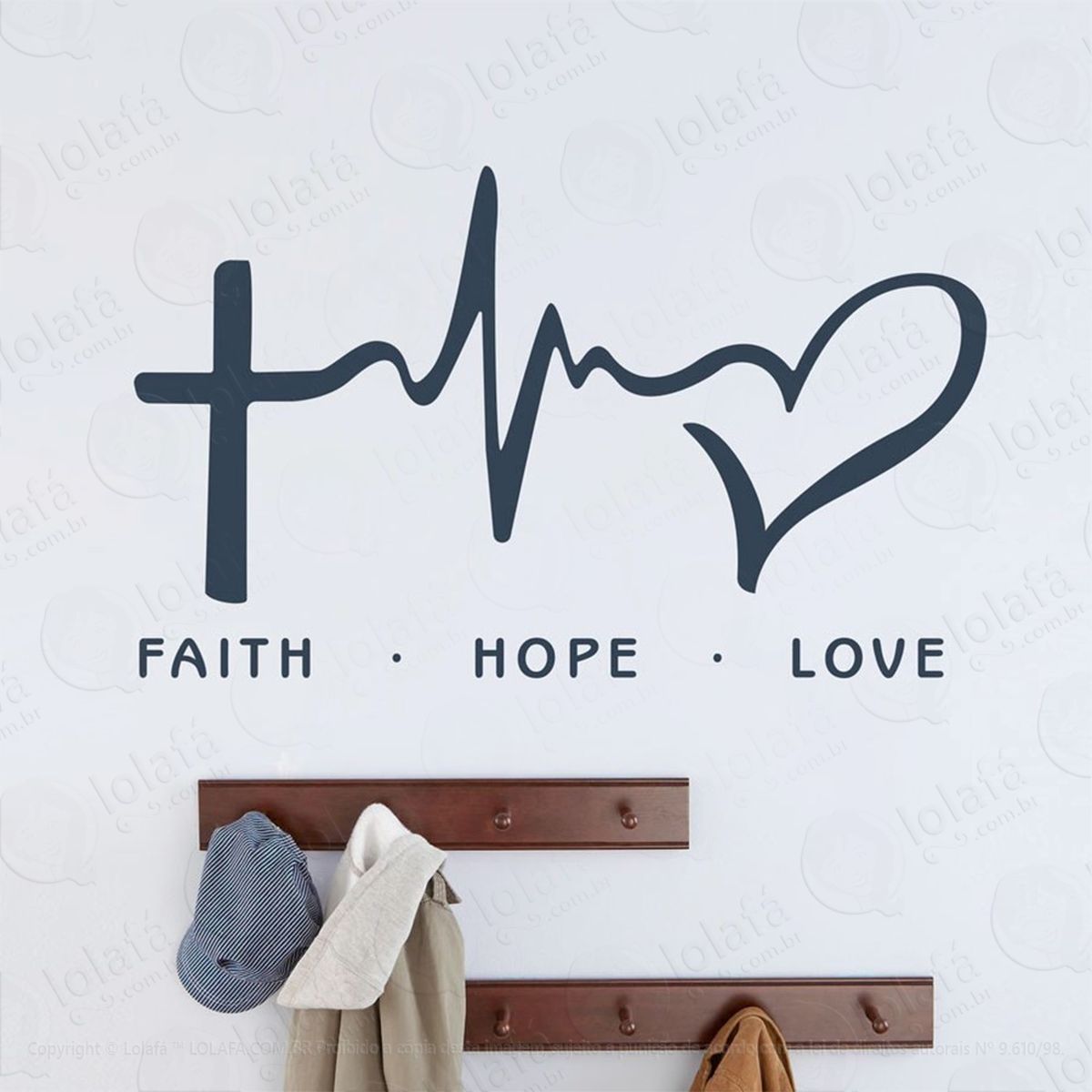 faith, hope, love adesivos de parede frases mod:94