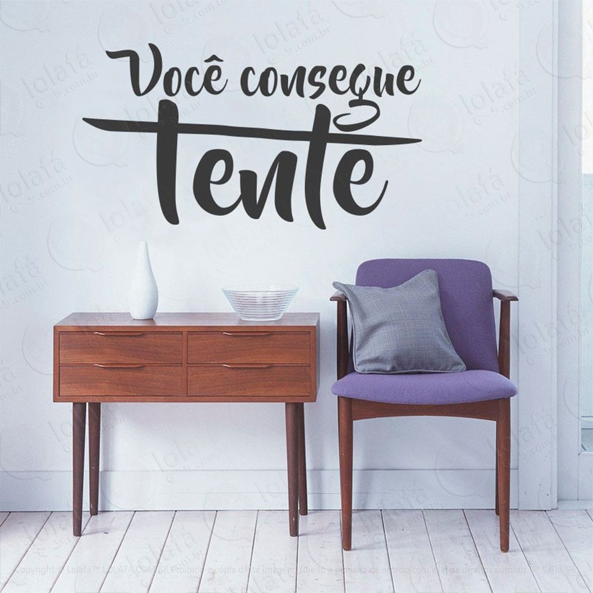 você consegue adesivo de parede frase personalizada para sala, quarto, porta e vidro mod:101
