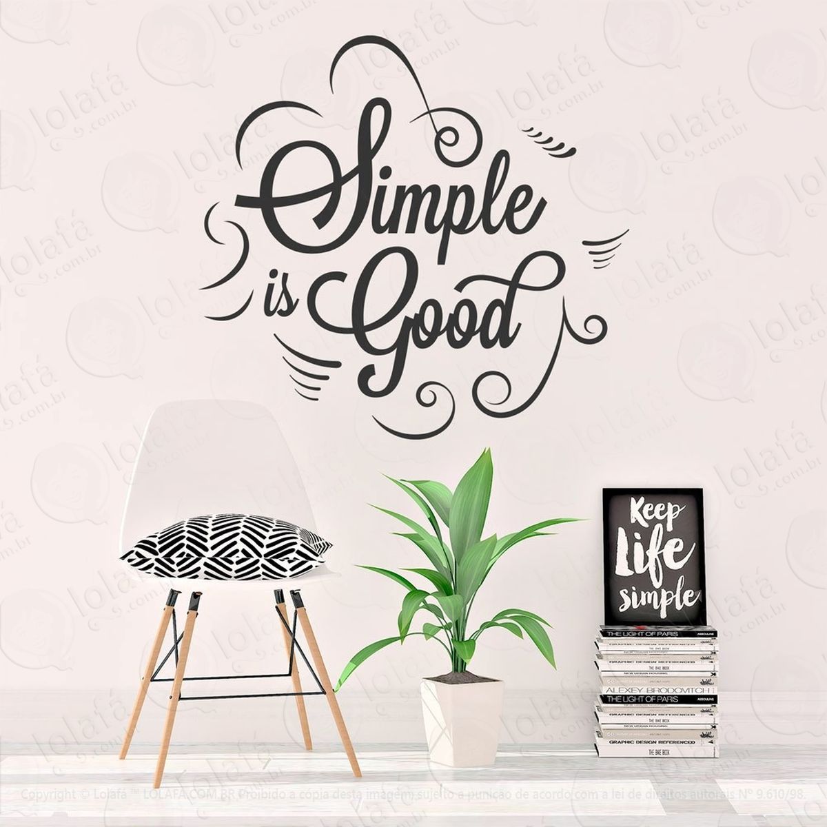 simple is good adesivos de parede frases mod:106