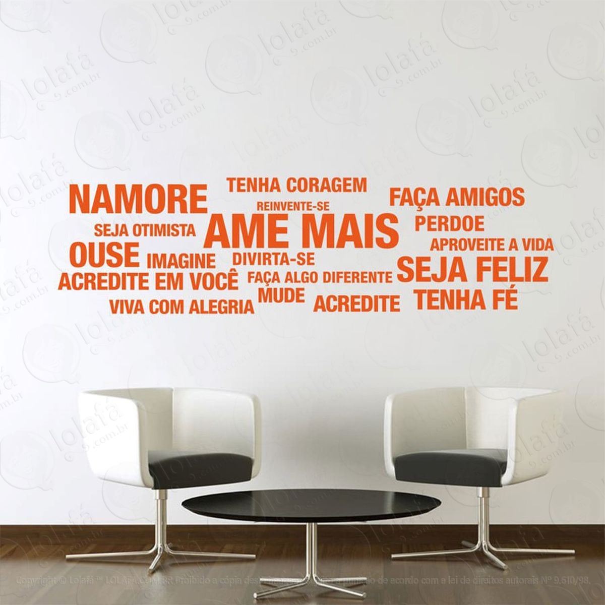 ame mais nuvem adesivos de parede frases mod:119