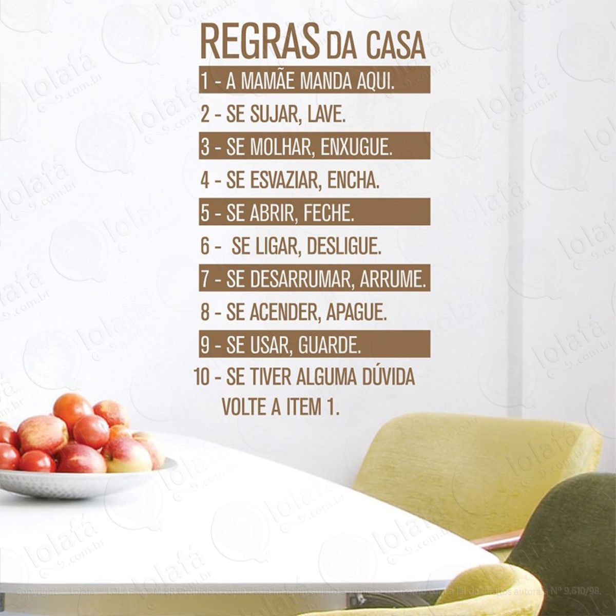 regras da casa adesivos de parede frases mod:171
